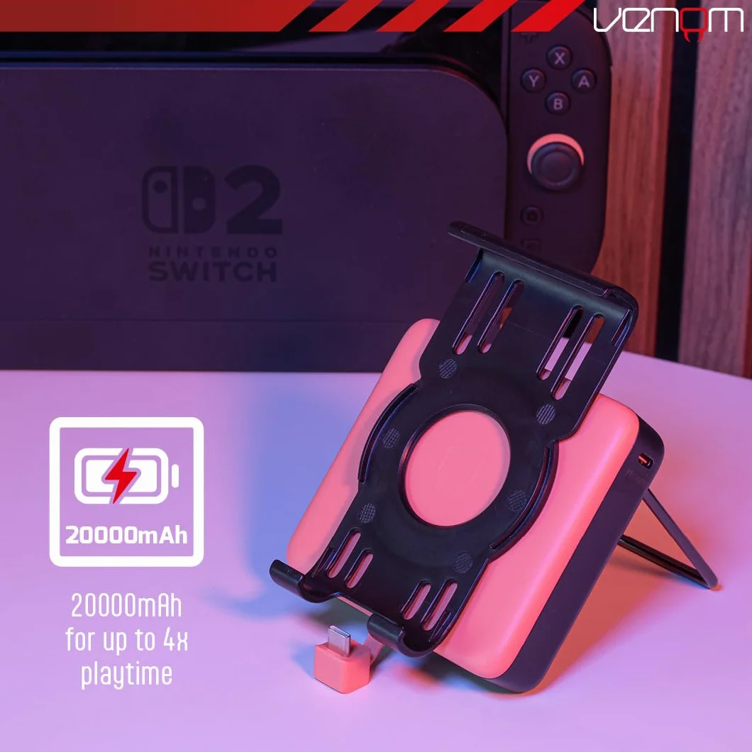 Venom Nintendo Switch 2 Power Bank & Stojak | Powerbank 20000mAh z Podstawką i Wyświetlaczem LED