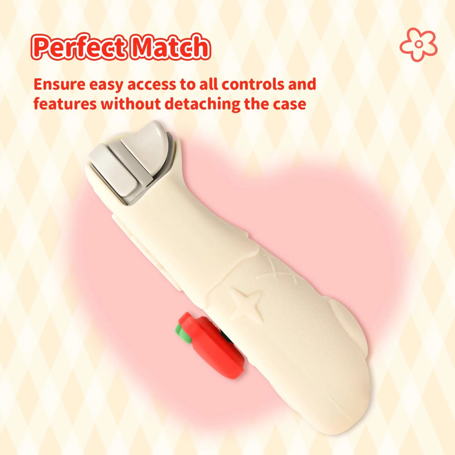 Kuitmor Etui ochronne do Switch Lite, Miękka Silikonowa Osłona, Zabezpieczenie przed Zarysowaniami z 2 Nakładkami na Drążki - Kremowy Biały