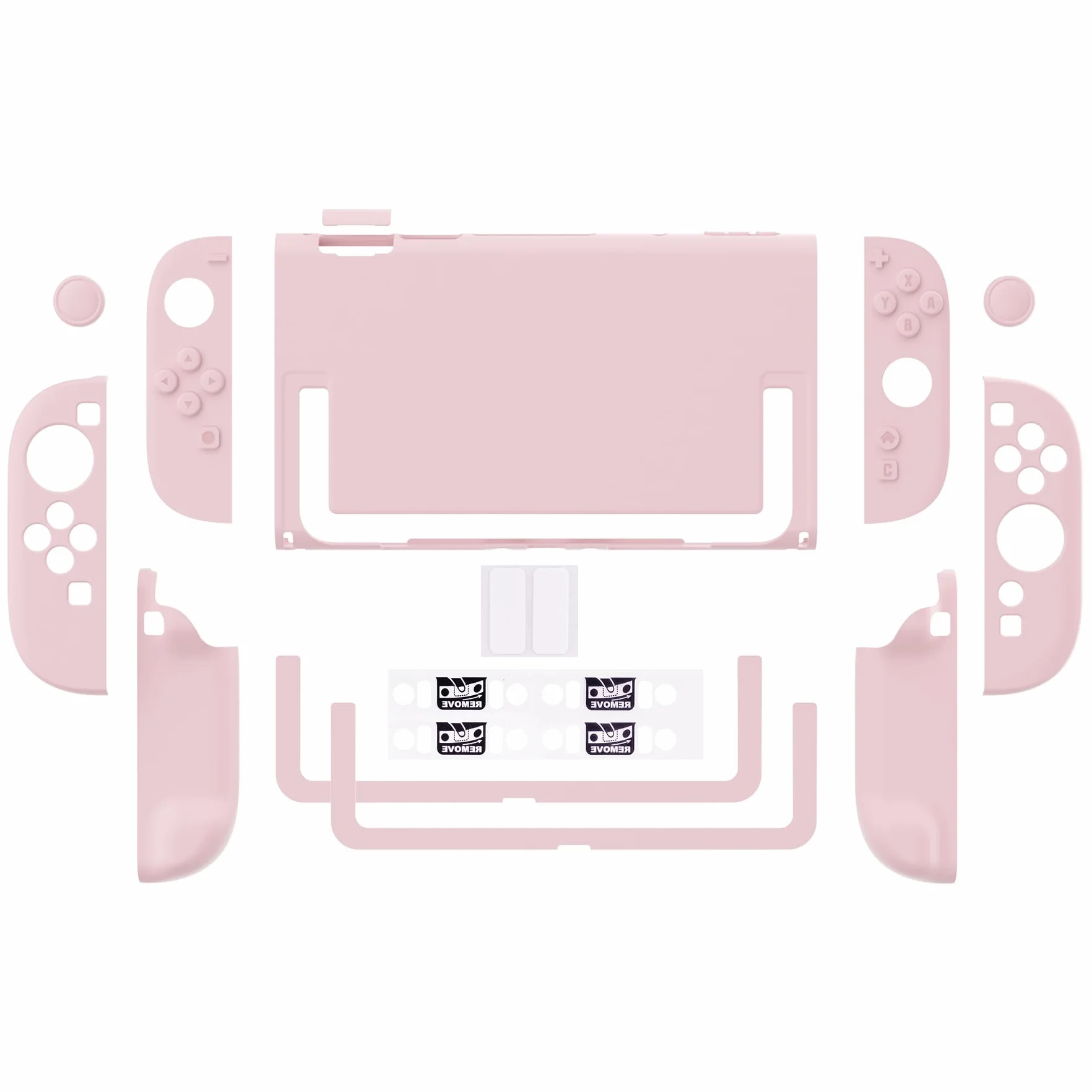 PlayVital Etui do Switch 2,Akcesorium Ochronne do Switch 2,Osłona Grip do Joycon z Nakładką na Joystick/Naklejką/Osłoną Przycisków, Sztywne Etui Kompatybilne z Dockiem–Różowy Kwiat Wiśni