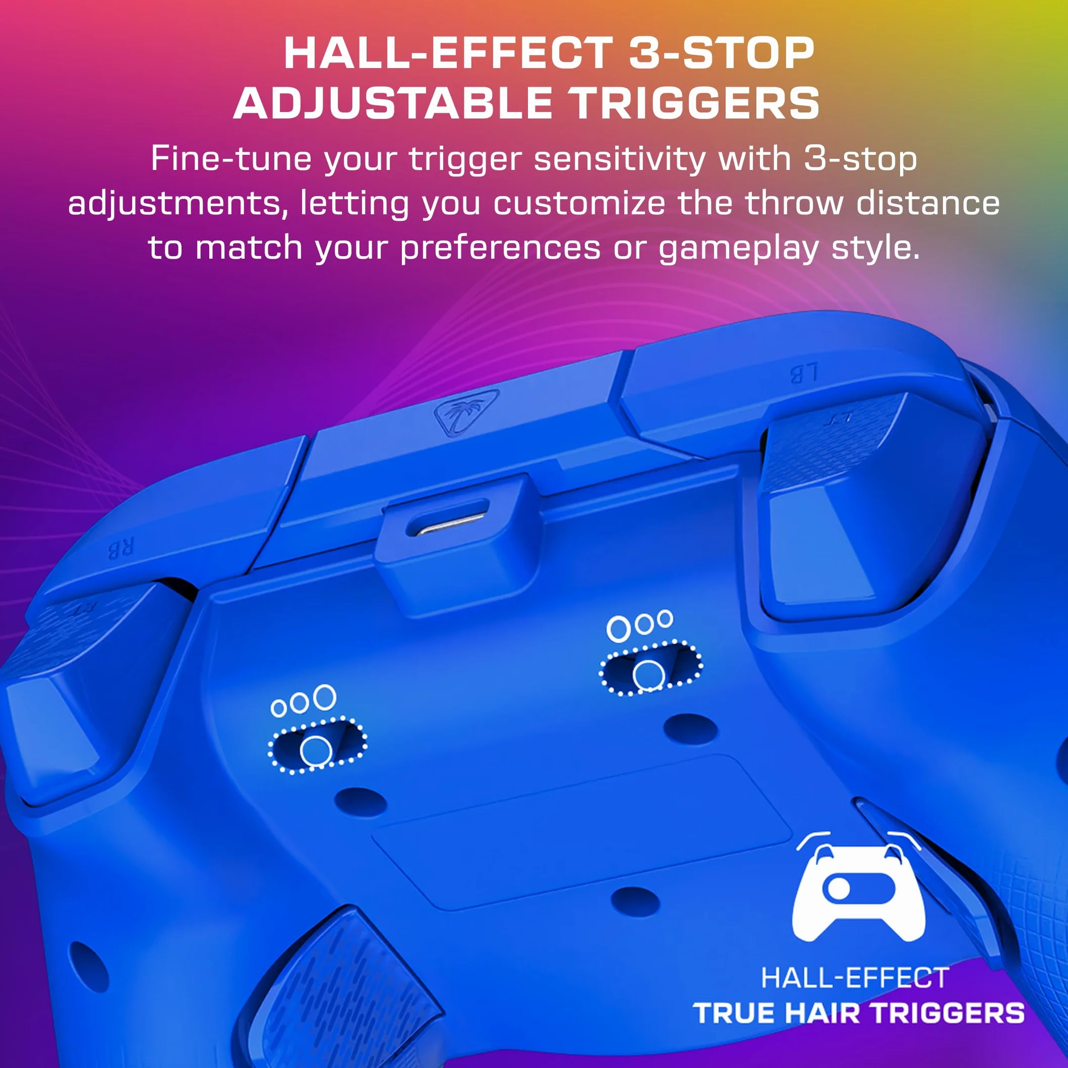Turtle Beach Afterglow Wave Kontroler do gier RGB na niebiesko – Licencjonowany dla Xbox Series X lub S, Xbox One i Windows