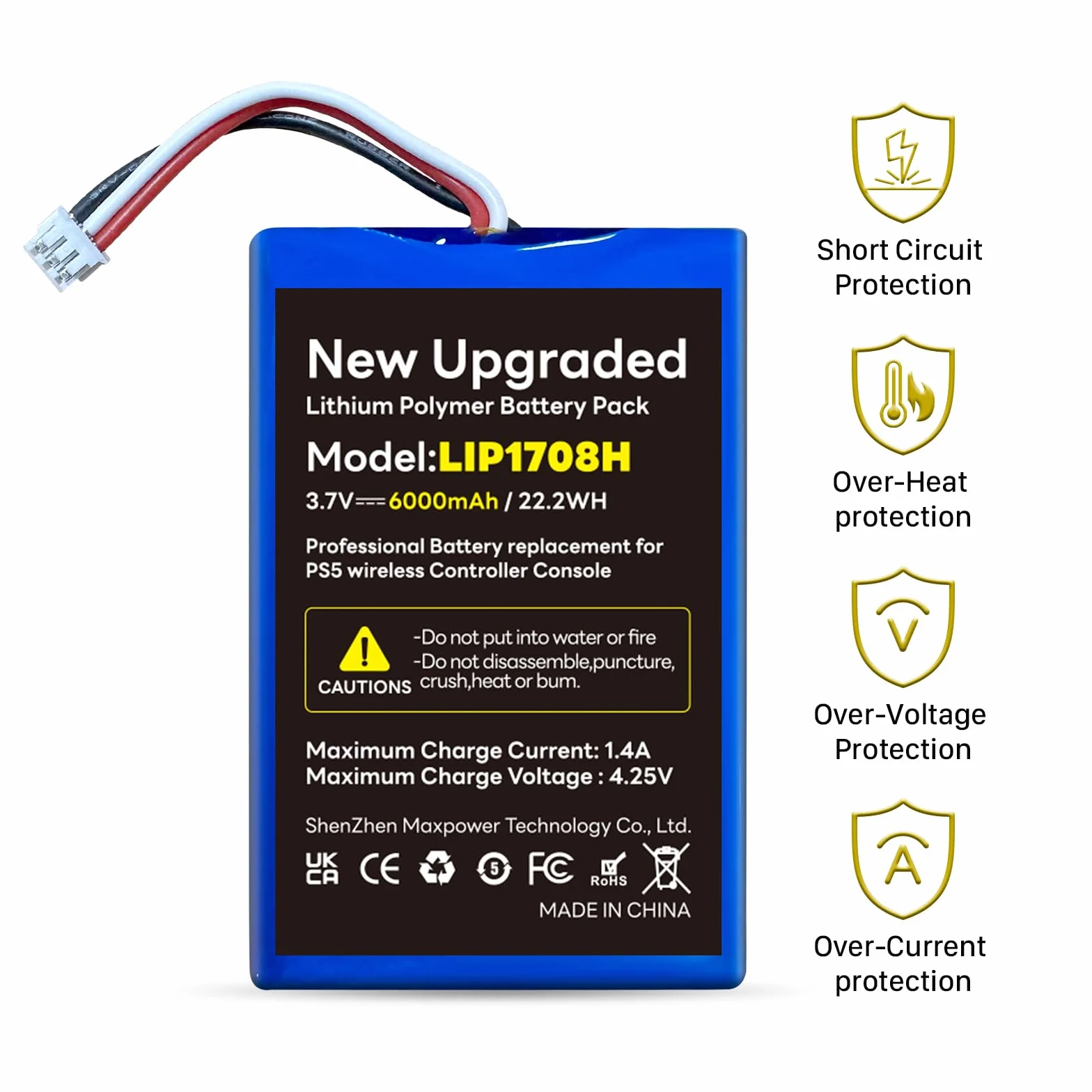 Bateria kontrolera PS5 6000 mAh litowo-jonowa zamiennik do DualSense Playstation 5