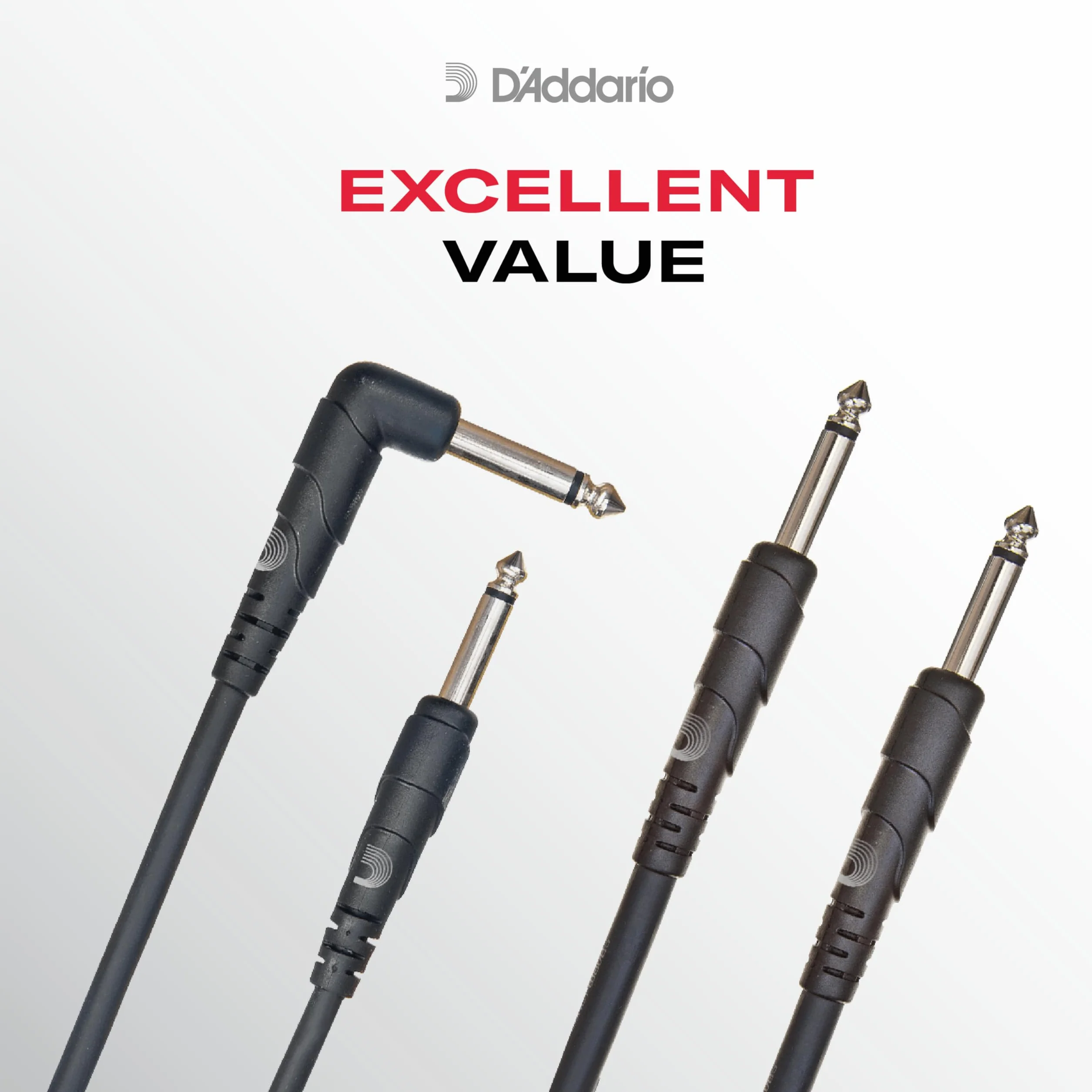 D'Addario Kabel głośnikowy - ekranowany dla redukcji szumów, ograniczona żywotność, 1/10.2 cm męski na 1/4 cala męski - seria klasyczna - 1,52 m - proste końcówki - 1 opakowanie