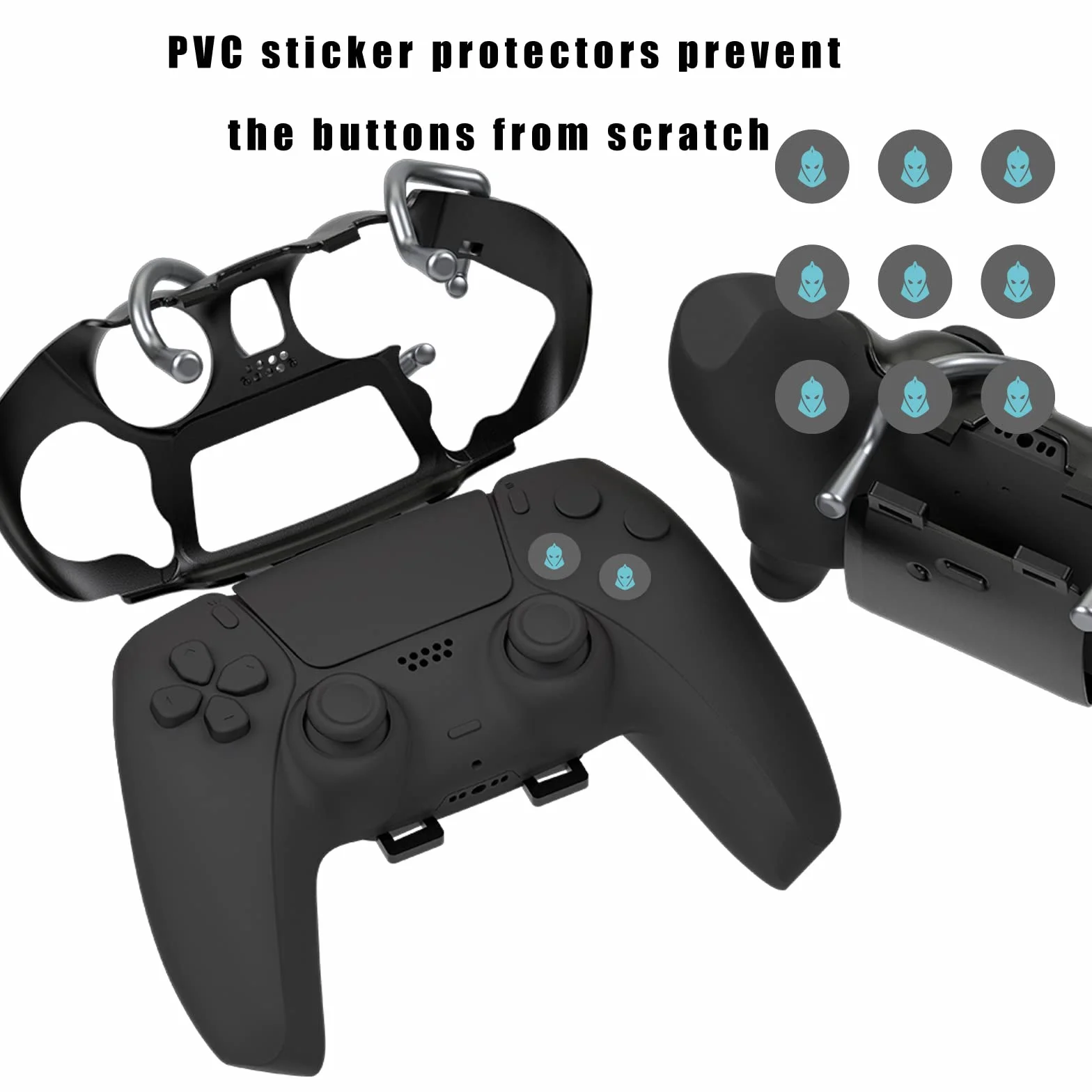 EXknight Leverback V2 PS5 Paddles, Mocowany Przycisk Tylni dla PS5 Controller | Pasuje do Joysticka Nasadki (Czarny)