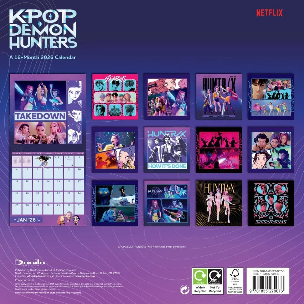 KPOP Demon Hunters 2026 Square Calendar