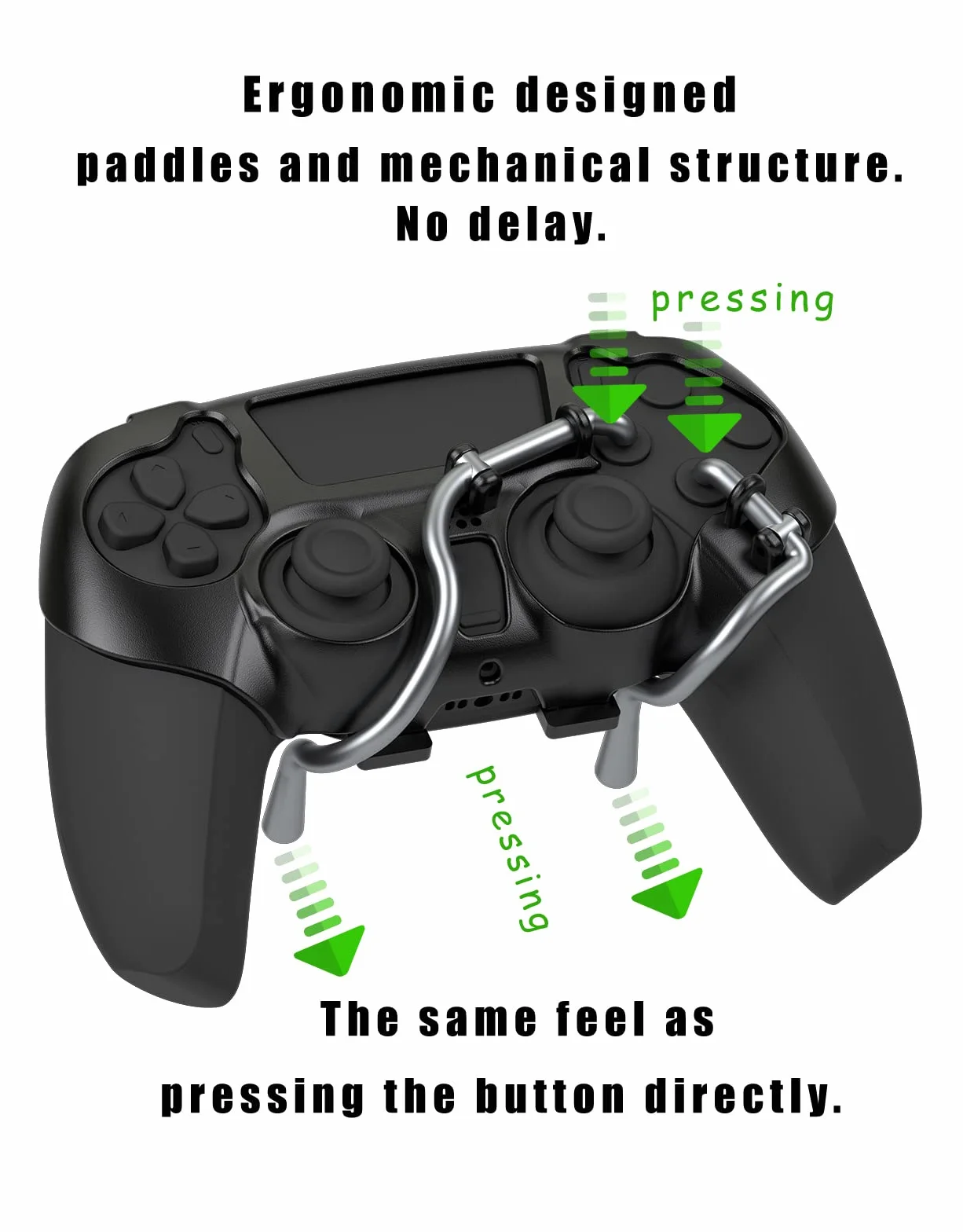 EXknight Leverback V2 PS5 Paddles, Mocowany Przycisk Tylni dla PS5 Controller | Pasuje do Joysticka Nasadki (Czarny)