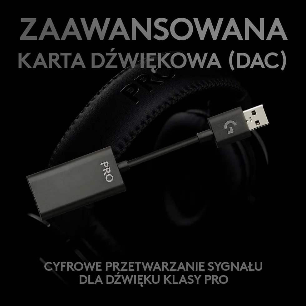 Logitech G PRO Gaming Headset, Słuchawki nauszne z przetwornikami audio PRO-G 50 mm, aluminium, stal i pianka z pamięcią kształtu, wygodne i trwałe, do gier e-sportowych, PC/PS/Xbox/Switch - Czarny
