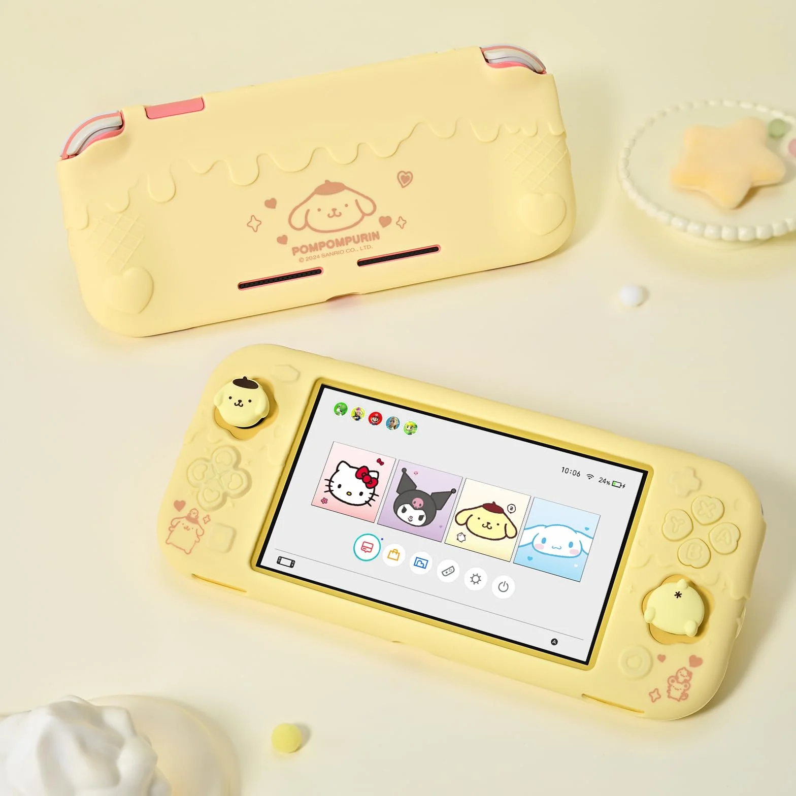 Kuitmor Etui Ochronne na Switch Lite, Urocza Okładka na Switch, Ochrona Przed Zarysowaniami, Miękka Silikonowa Osłona na Switch Lite 2019 z 2 Pokrywkami na Gałki -