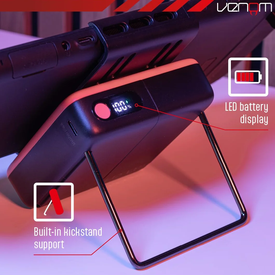 Venom Nintendo Switch 2 Power Bank & Stojak | Powerbank 20000mAh z Podstawką i Wyświetlaczem LED