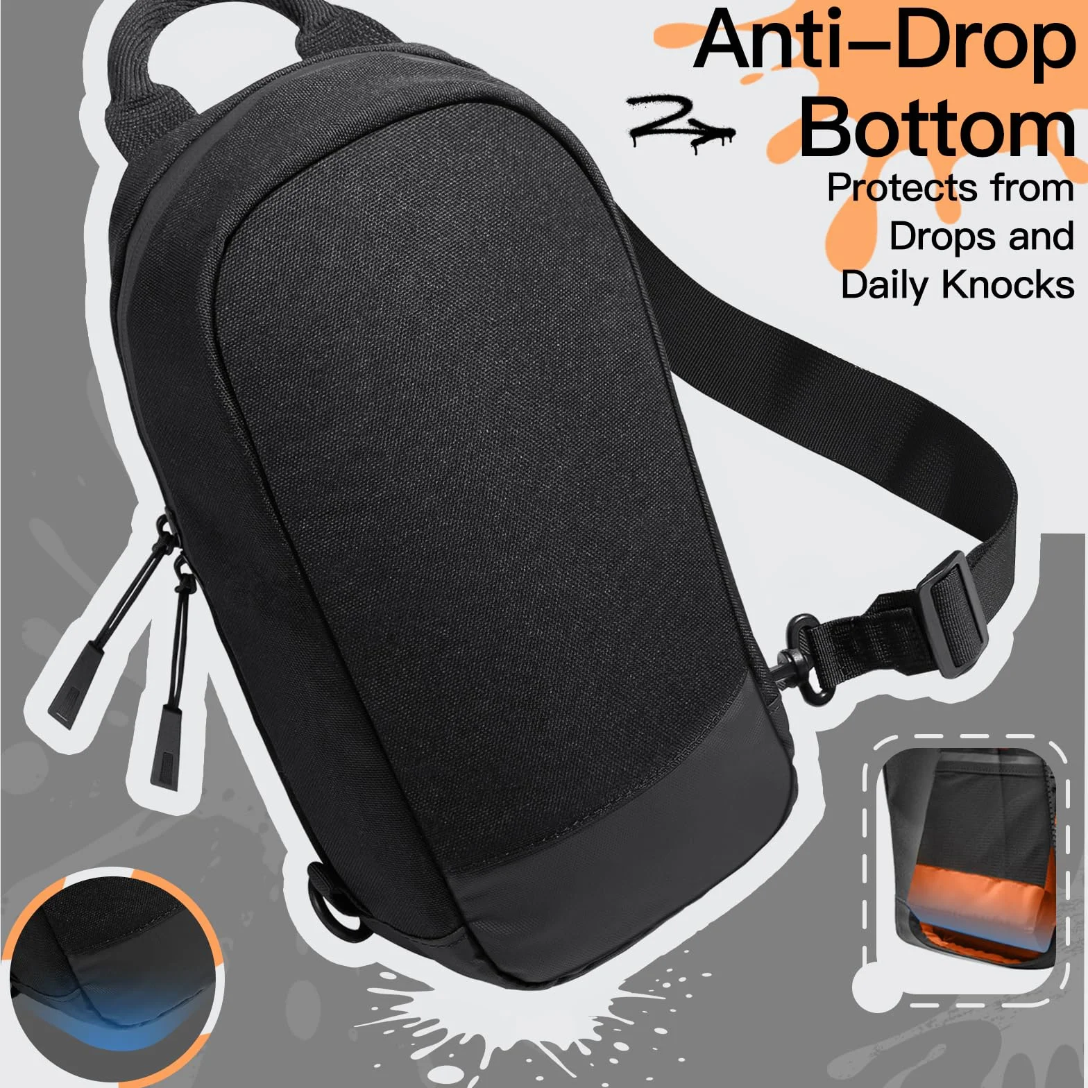 JETech Torba Typu Sling Crossbody do Nintendo Switch 2/Switch OLED/Switch Konsoli, Torba na Ramię z 8 Przegródkami na Karty do Gier, Duża Pojemność na Akcesoria i Ładowarkę, Czarny