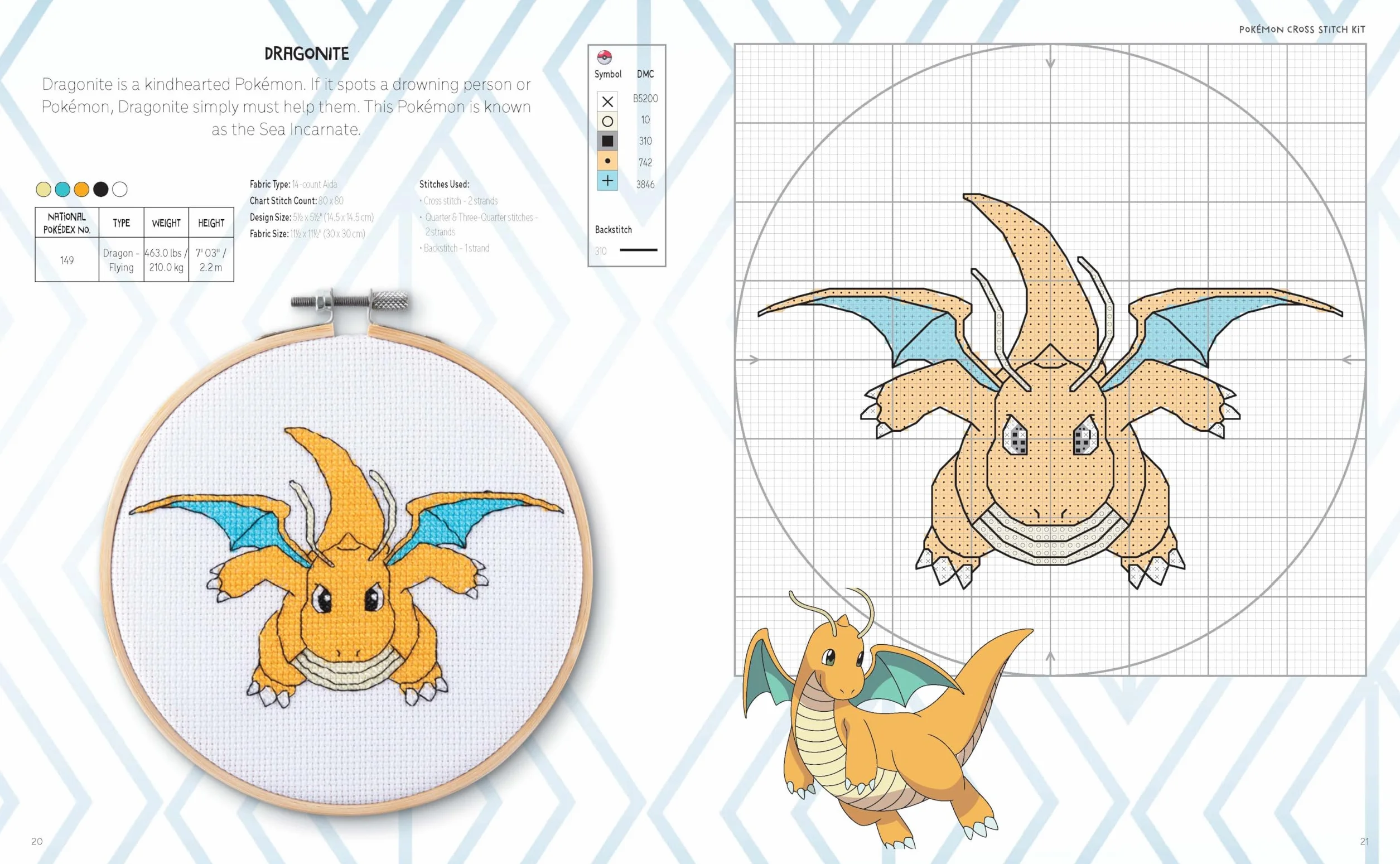 Pokémon Cross Stitch Kit: Bring Your Favorite Pokémon to Life with Over 50 Cute Cross Stitch Patterns