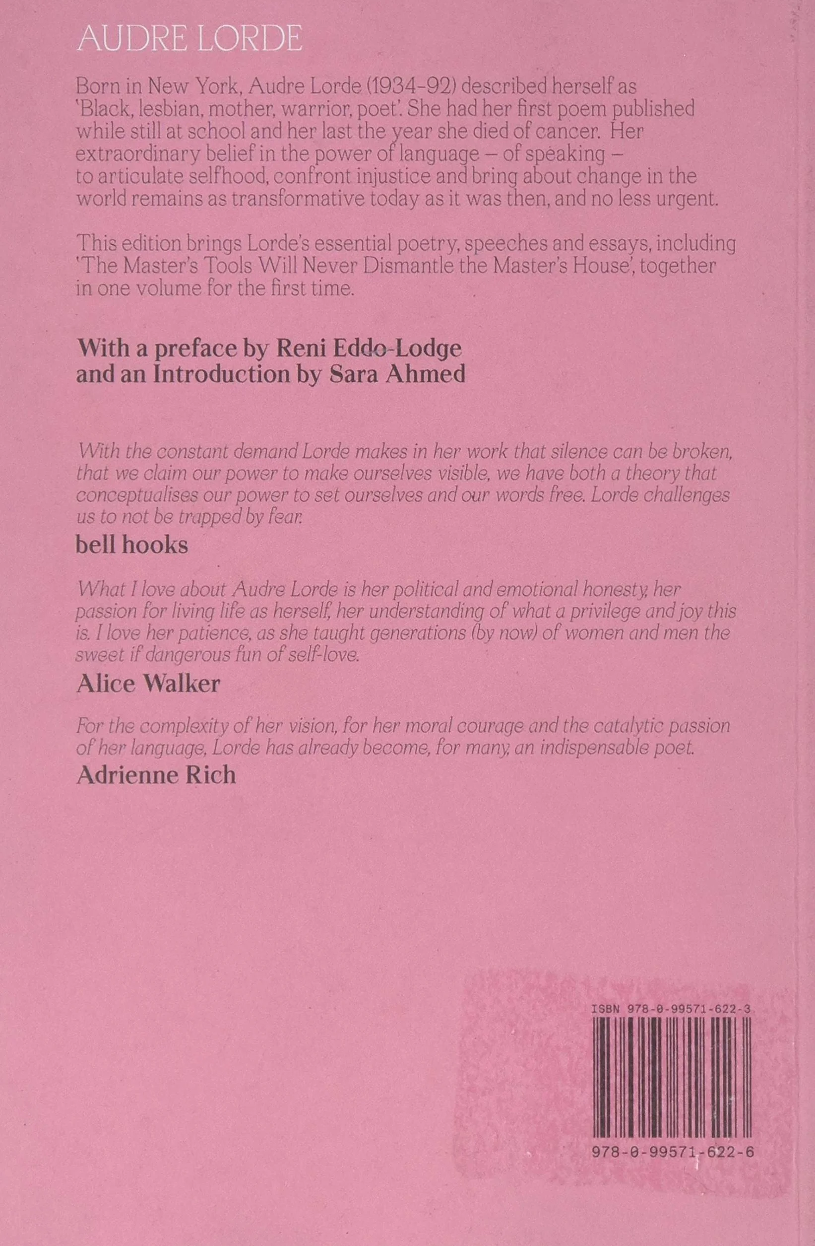 Your Silence Will Not Protect You: Essays and Poems