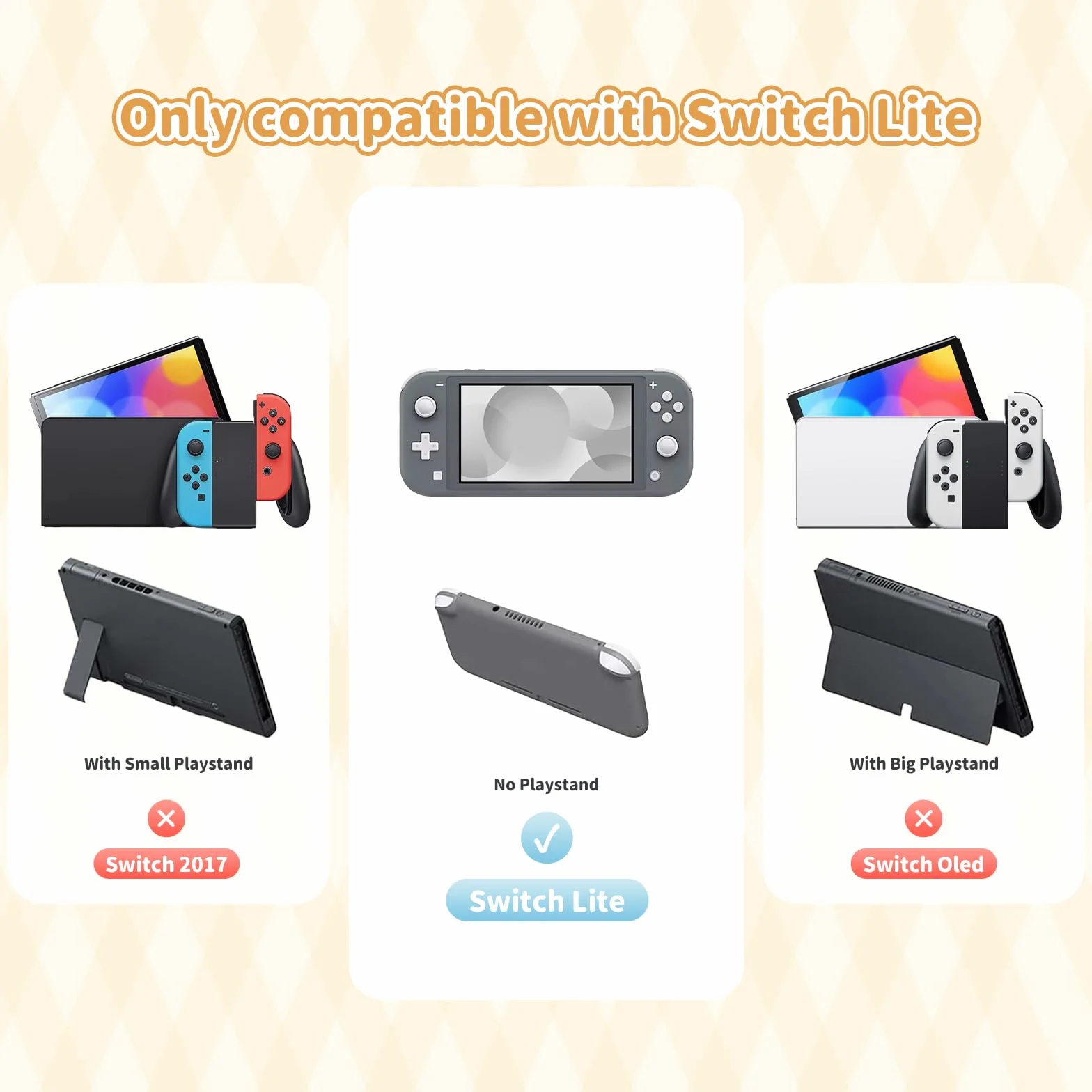 Kuitmor Etui Ochronne na Switch Lite, Urocza Okładka na Switch, Ochrona Przed Zarysowaniami, Miękka Silikonowa Osłona na Switch Lite 2019 z 2 Pokrywkami na Gałki -