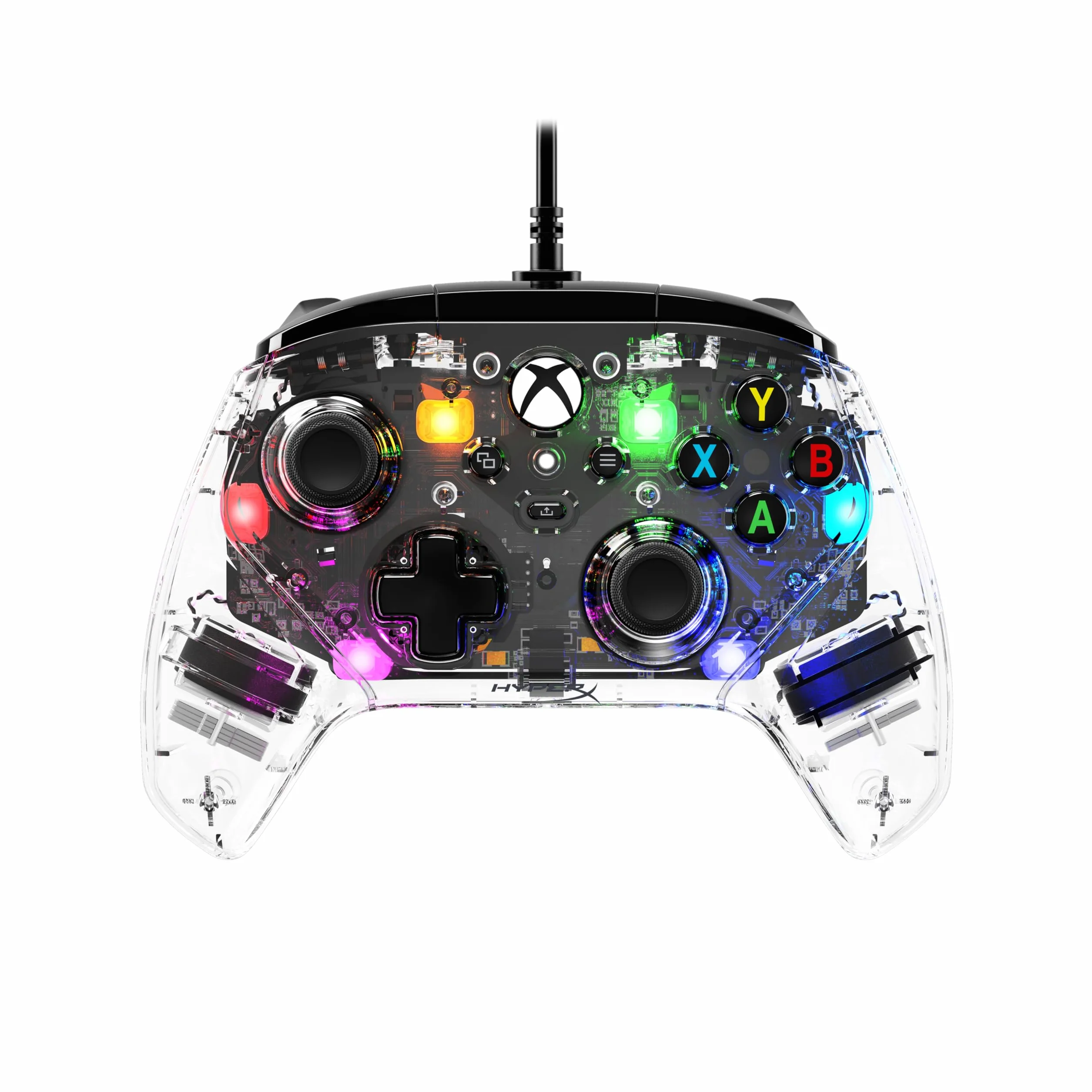 HyperX Clutch Gladiate RGB przewodowy kontroler do Xbox One, Xbox Series X|S, Windows 10/11, Joystick, Gamepad, silniki wibracyjne, z podwójnym silnikiem wibracyjnym, RGB