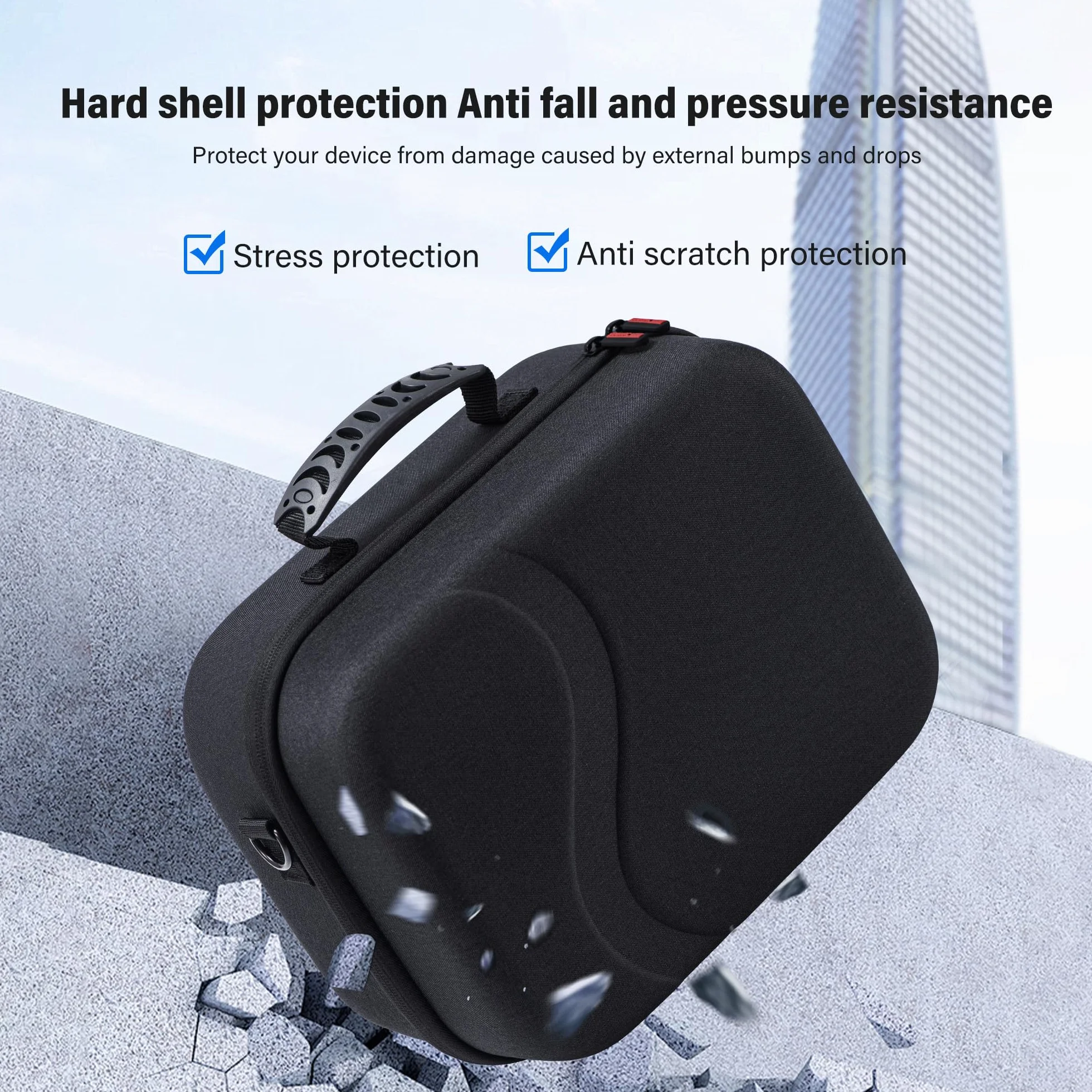 Duża torba do przenoszenia do Meta Quest 3S/3, twarde etui podróżne kompatybilne z BOBOVR S3 Pro/Kiwi Design, pasek na głowę, kontroler quest i akcesoria, przenośna torba podróżna z twardą obudową