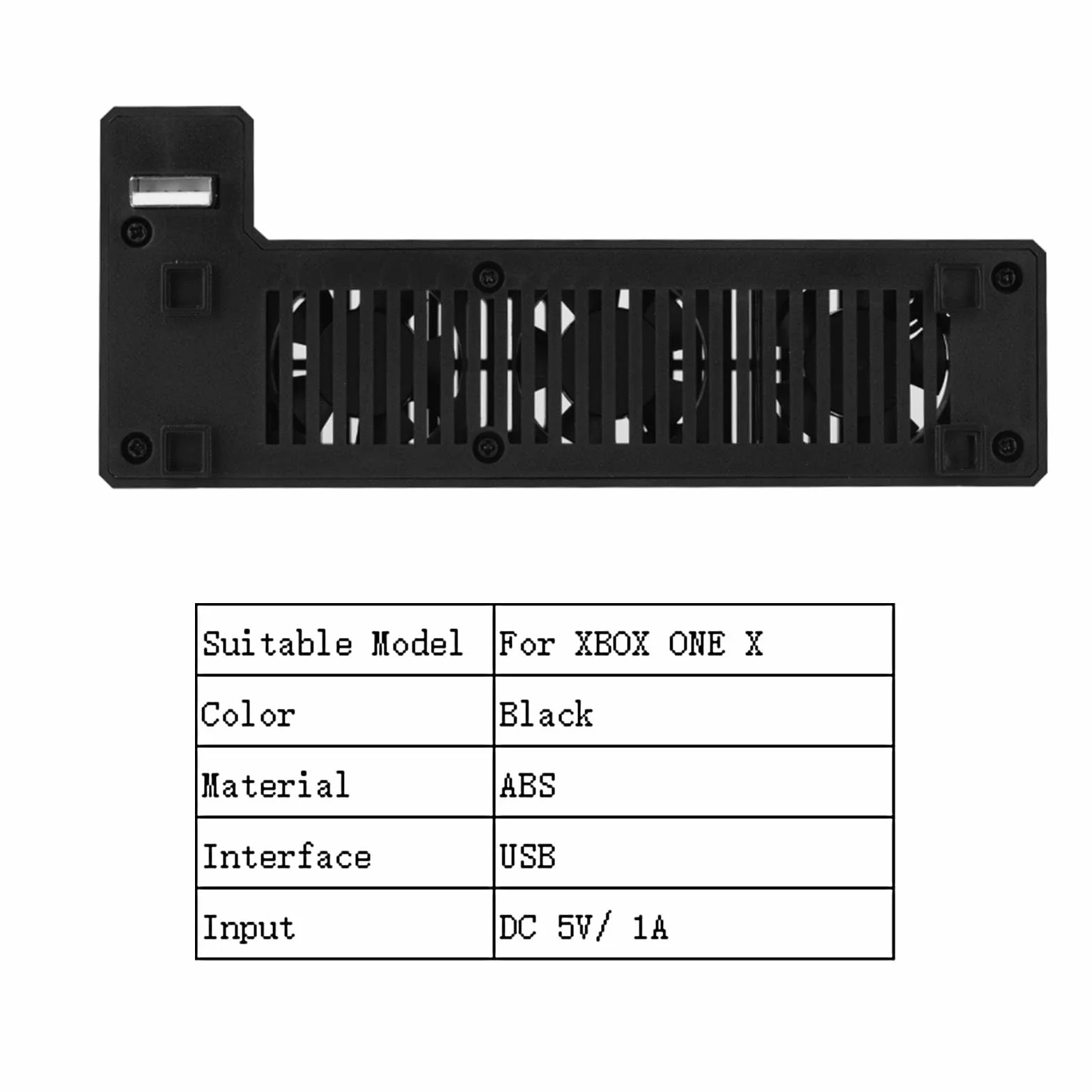 Wentylator chłodzący USB, wentylator chłodzący konsolę do gier, system chłodzenia dla konsoli Xbox One X, przenośny zewnętrzny wentylator chłodzący USB z redukcją ciepła montowany z boku dla konsoli d