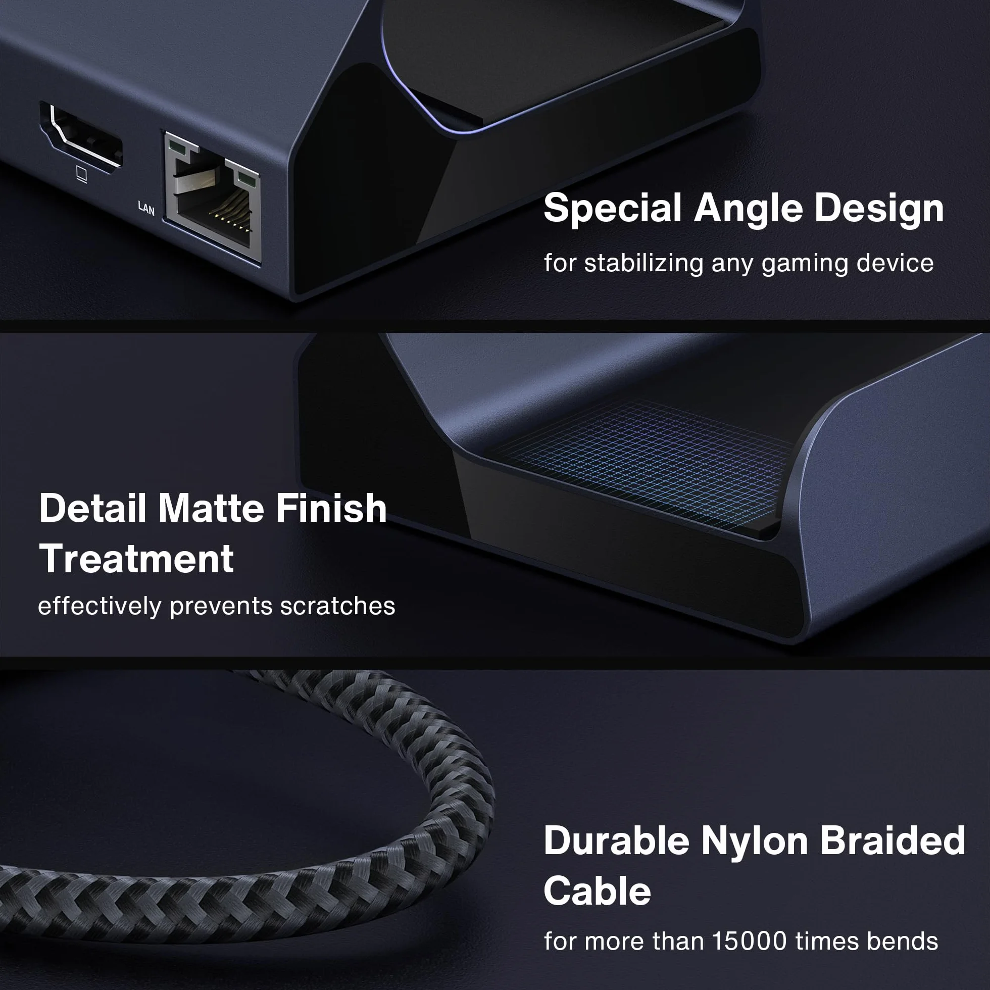 iVANKY 8-w-1 ROG Ally Dock z HDMI 2.1 4K@120Hz, 1Gbps Ethernet, 3 * USB-A 3.0, 100W ładowanie USB-C, Stacja Dokująca Kompatybilna z ASUS ROG Alloy/Lenovo Legion go/Valve Steam Deck