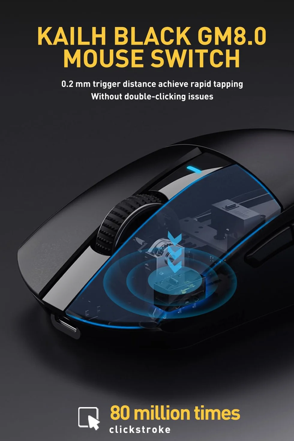 DAREU A950PRO 4K Bezprzewodowa Mysz do Gier 55g PAW3395 26K DPI 4 kHz
