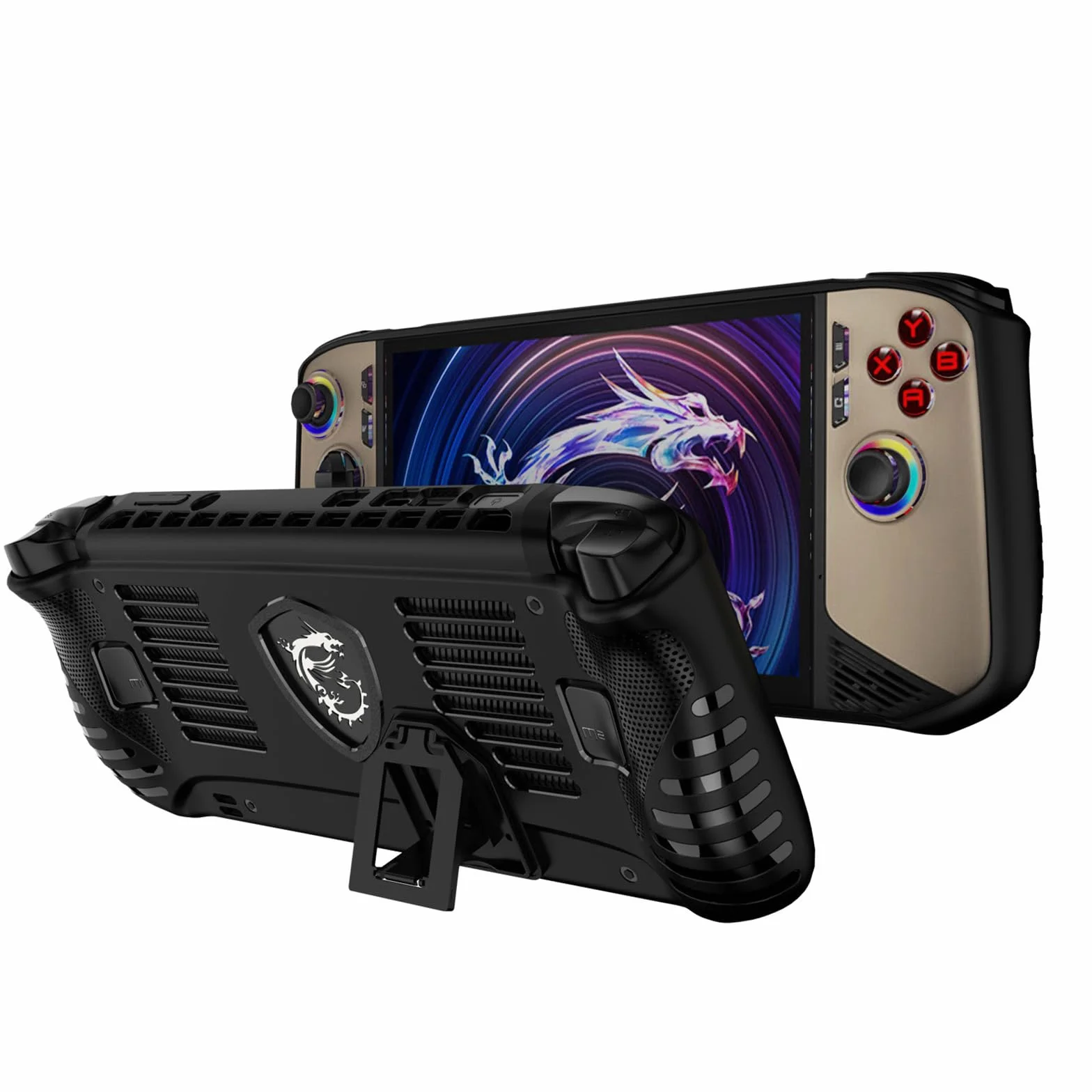 Etui do MSI Claw 8 AI+(2025),Uchwyt TPU Pokrywa Ochronna do MSI console portable Claw 8 AI+ A2VM 2025,Etui z Miękkim Tyłem z Podpórką do MSI Claw 8 AI+ 2025(Czarny)