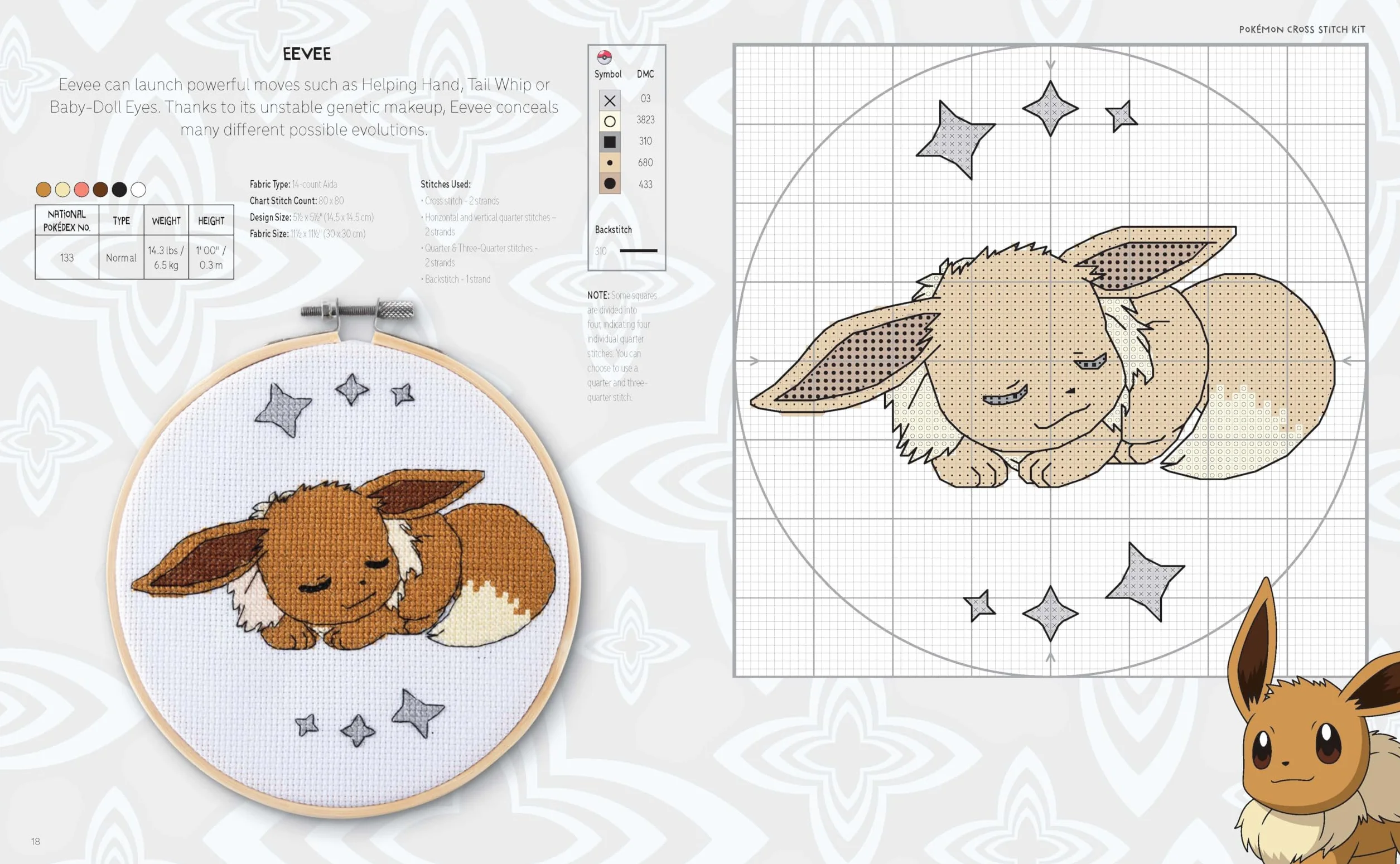 Pokémon Cross Stitch Kit: Bring Your Favorite Pokémon to Life with Over 50 Cute Cross Stitch Patterns