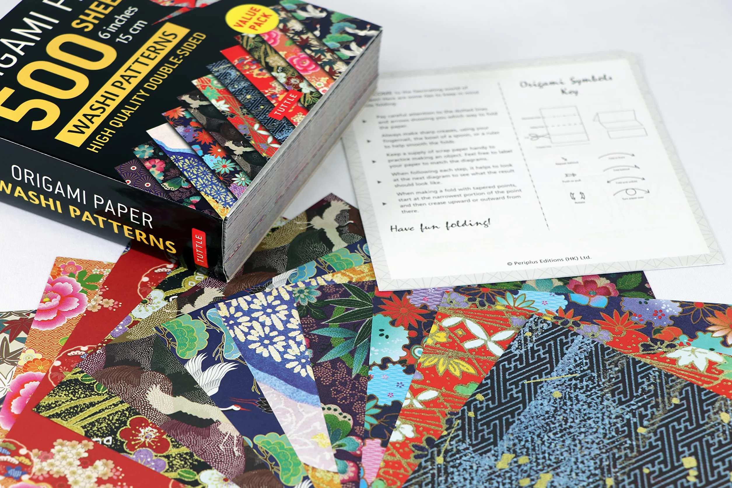 Origami Paper 500 Sheets Japanese Washi Patterns 6" (15 CM): Tuttle Origami Paper: High-Quality Double-Sided Origami Sheets Printed with 12 Different Designs (Instructions for 6 Projects Included)