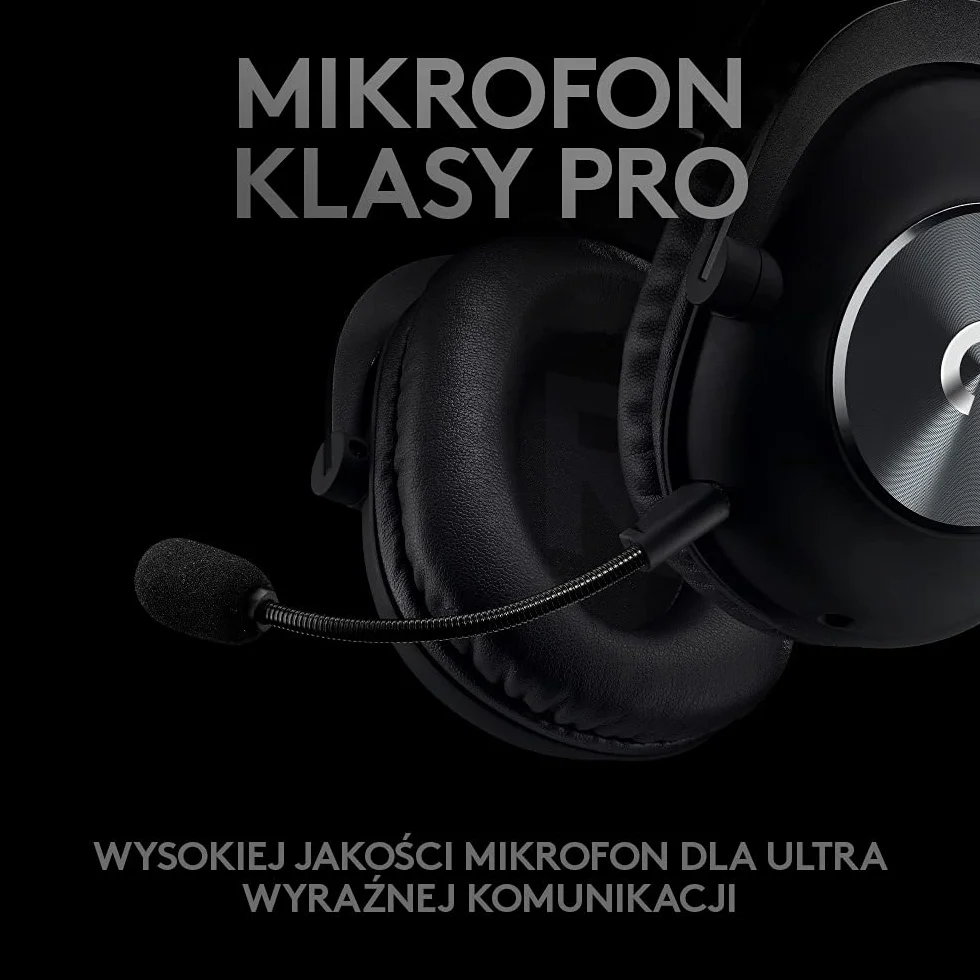 Logitech G PRO Gaming Headset, Słuchawki nauszne z przetwornikami audio PRO-G 50 mm, aluminium, stal i pianka z pamięcią kształtu, wygodne i trwałe, do gier e-sportowych, PC/PS/Xbox/Switch - Czarny