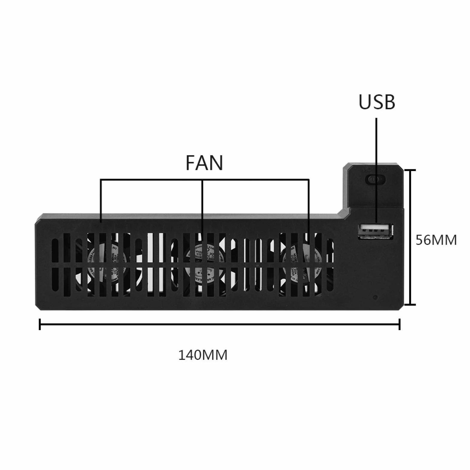Wentylator chłodzący USB, wentylator chłodzący konsolę do gier, system chłodzenia dla konsoli Xbox One X, przenośny zewnętrzny wentylator chłodzący USB z redukcją ciepła montowany z boku dla konsoli d