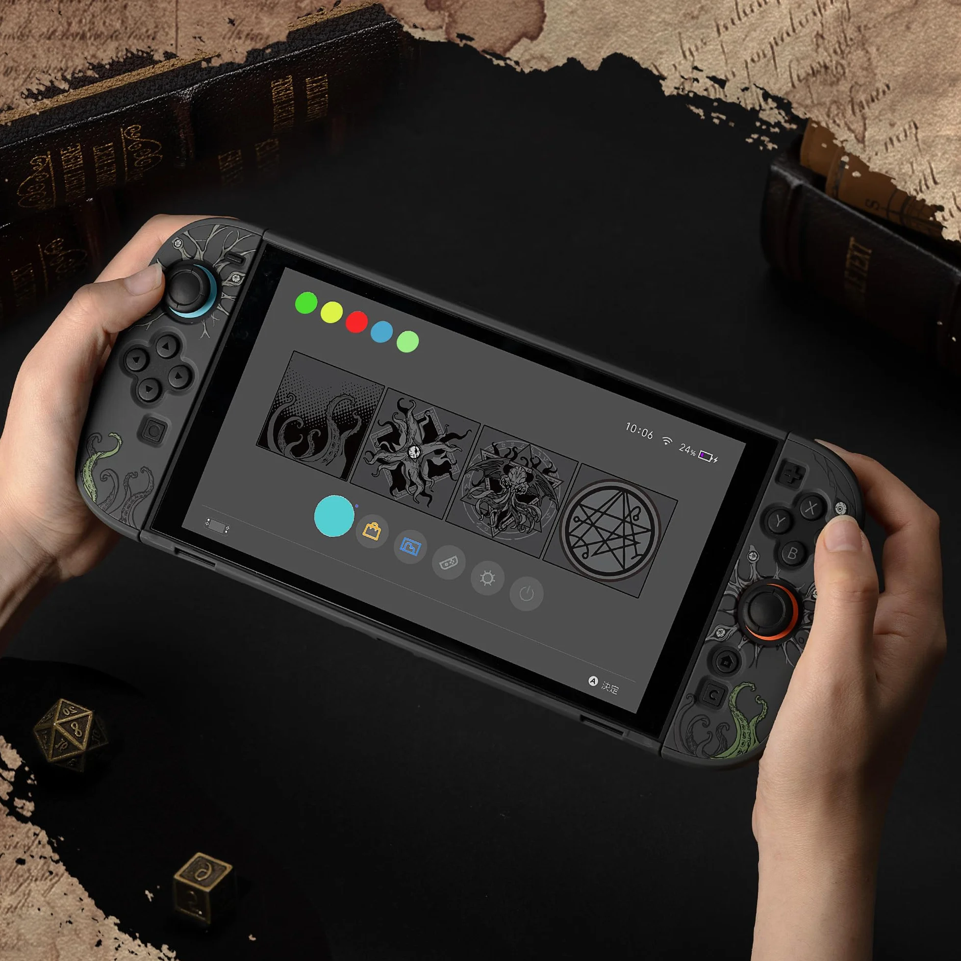 GeekShare Twarde etui ochronne kompatybilne z Switch 2, Kawaii Cartoon Switch 2, kompatybilne z dokowaniem, odporne na zarysowania i uderzenia designerskie etui — Cthulhu