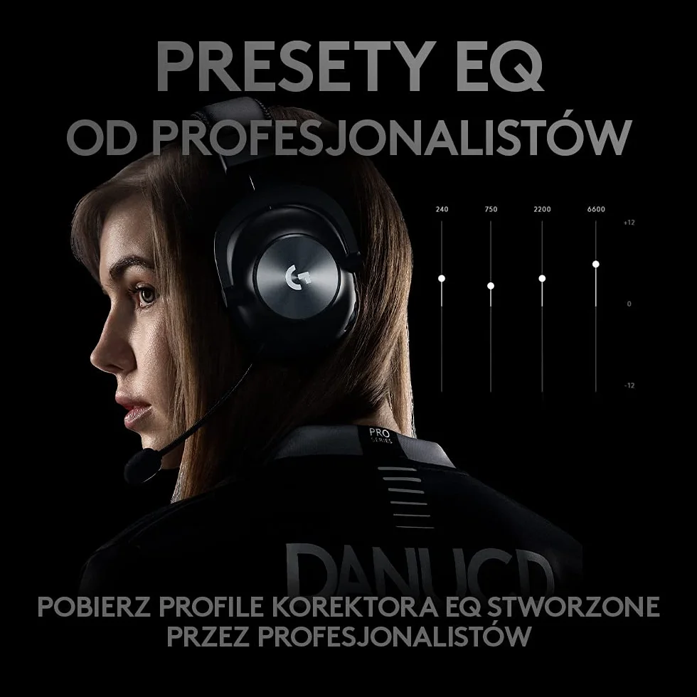 Logitech G PRO Gaming Headset, Słuchawki nauszne z przetwornikami audio PRO-G 50 mm, aluminium, stal i pianka z pamięcią kształtu, wygodne i trwałe, do gier e-sportowych, PC/PS/Xbox/Switch - Czarny