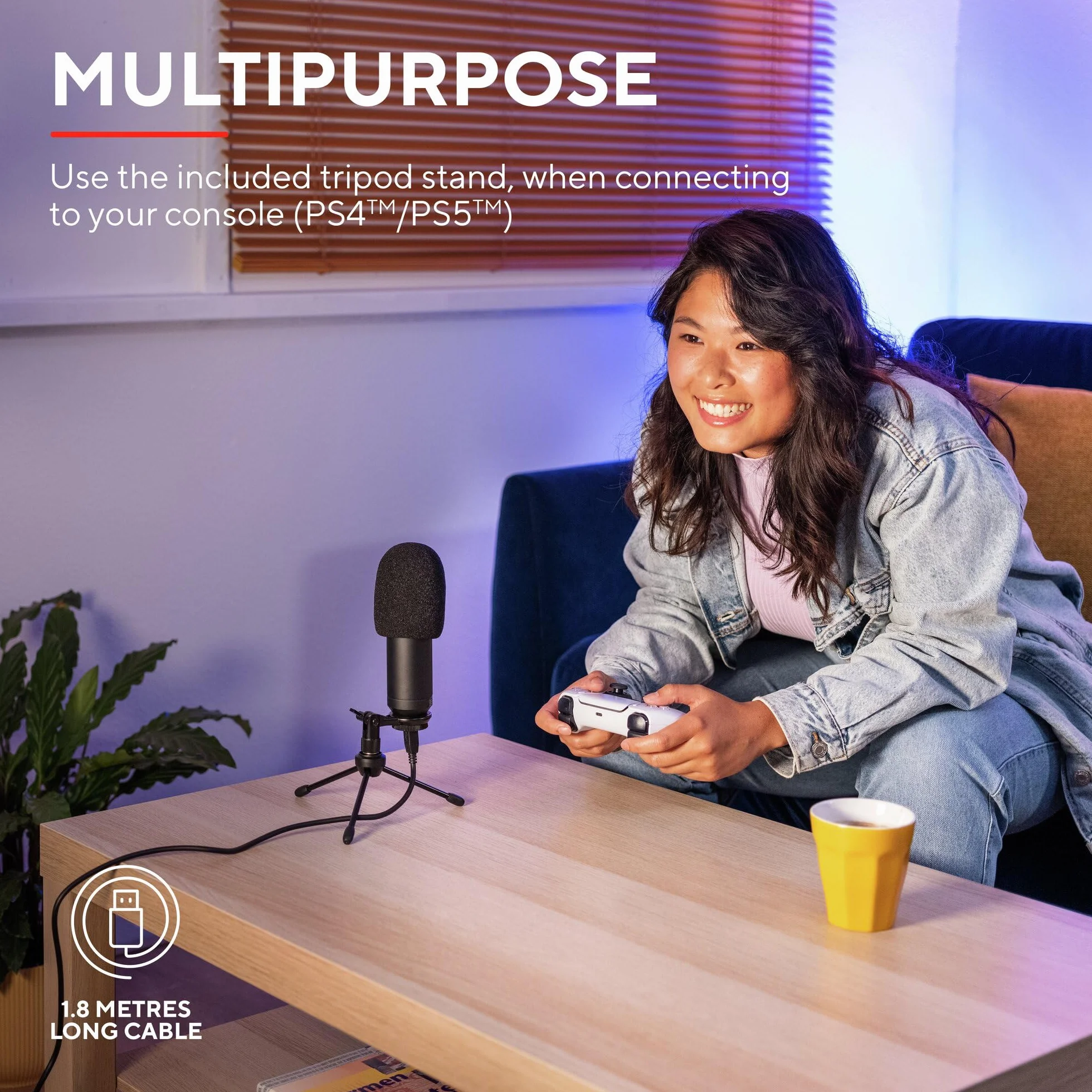 Trust Gaming GXT 252+ Emita Profesjonalny Mikrofon Studyjny z Ramieniem, Pop Filter i Kosz Antywibracyjny, Mikrofon Komputerowy USB z Wysięgnikiem, Podcast, ASMR, Nagrywanie Muzyki, Streaming, Gry