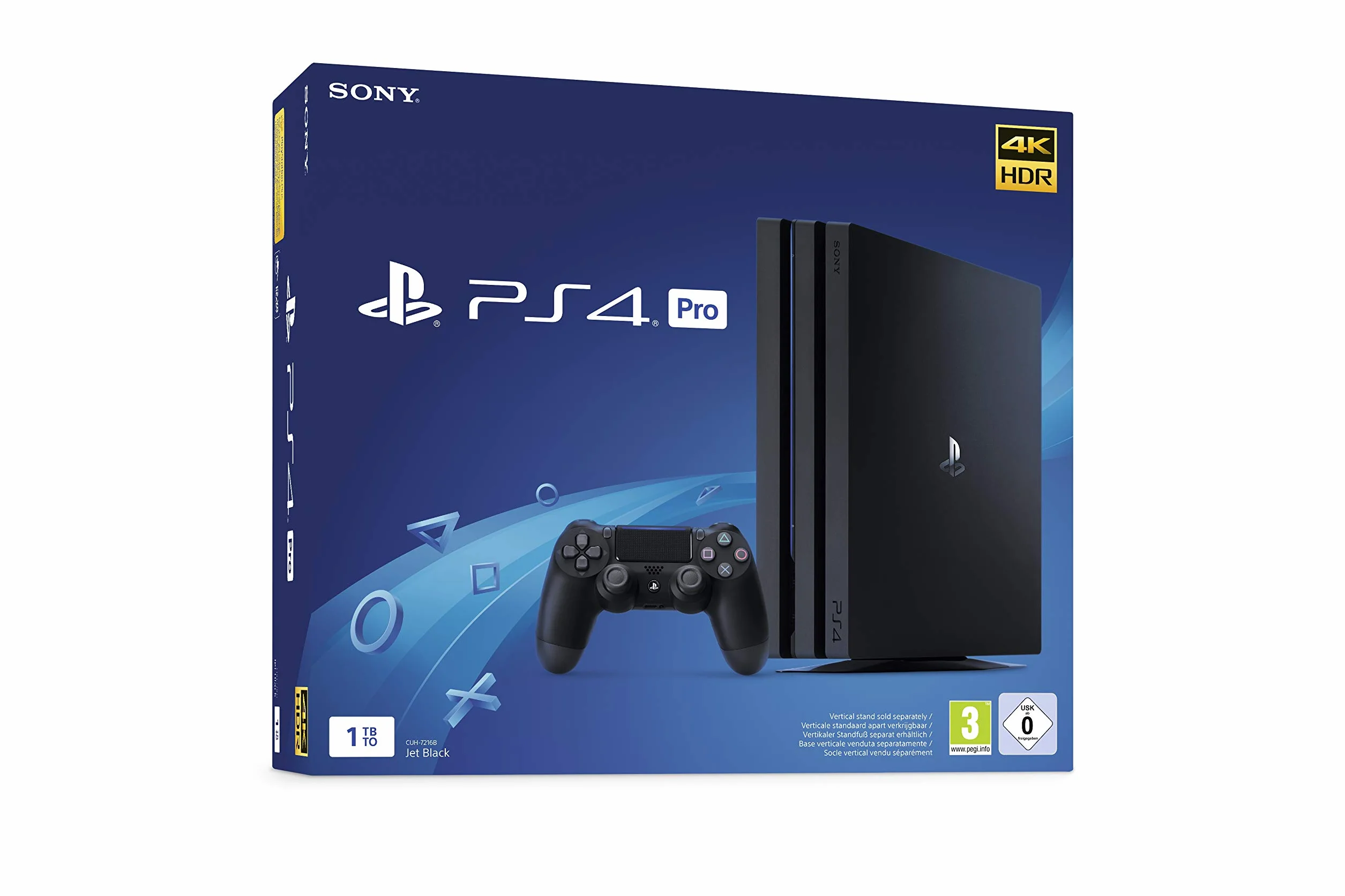 PlayStation 4 Pro - Konsole (1 TB, schwarz, Pro, Modell: CUH-7216B)
