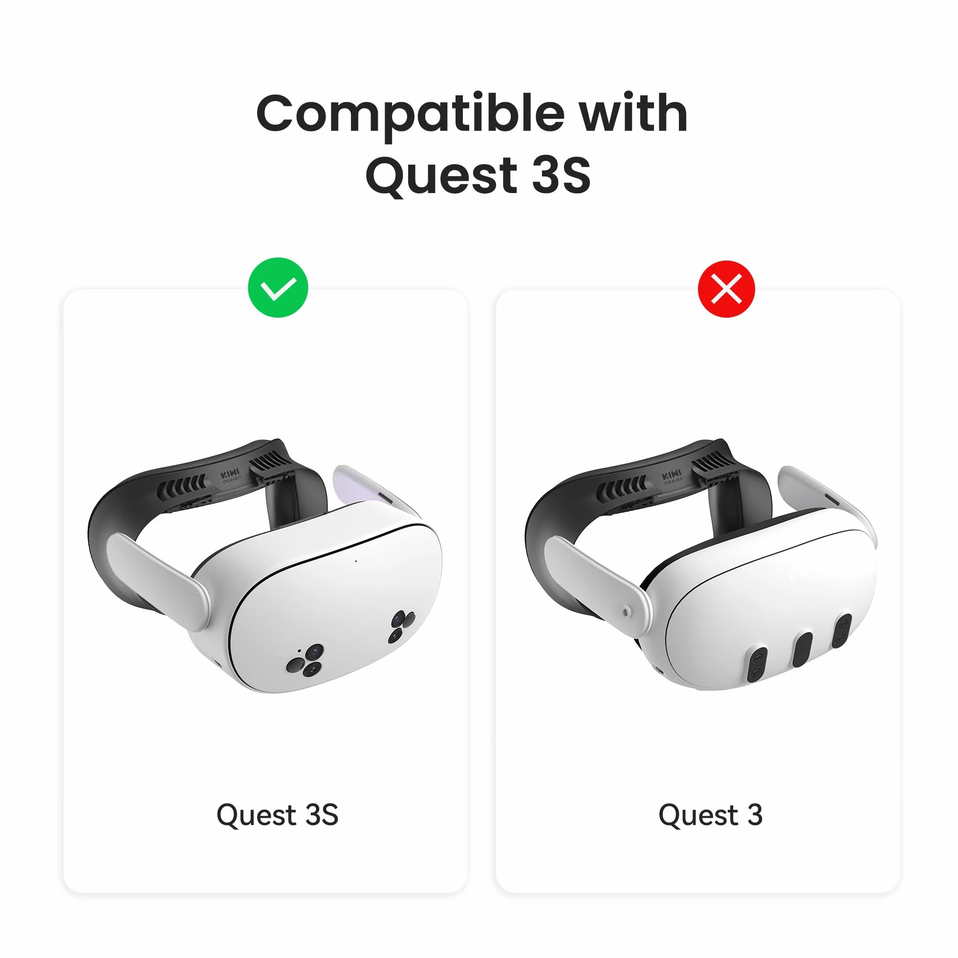 KIWI design Podkładki na twarz z interfejsem twarzy V4 kompatybilne z Oculus/Meta Quest 3S, nie są kompatybilne z Meta Quest 3