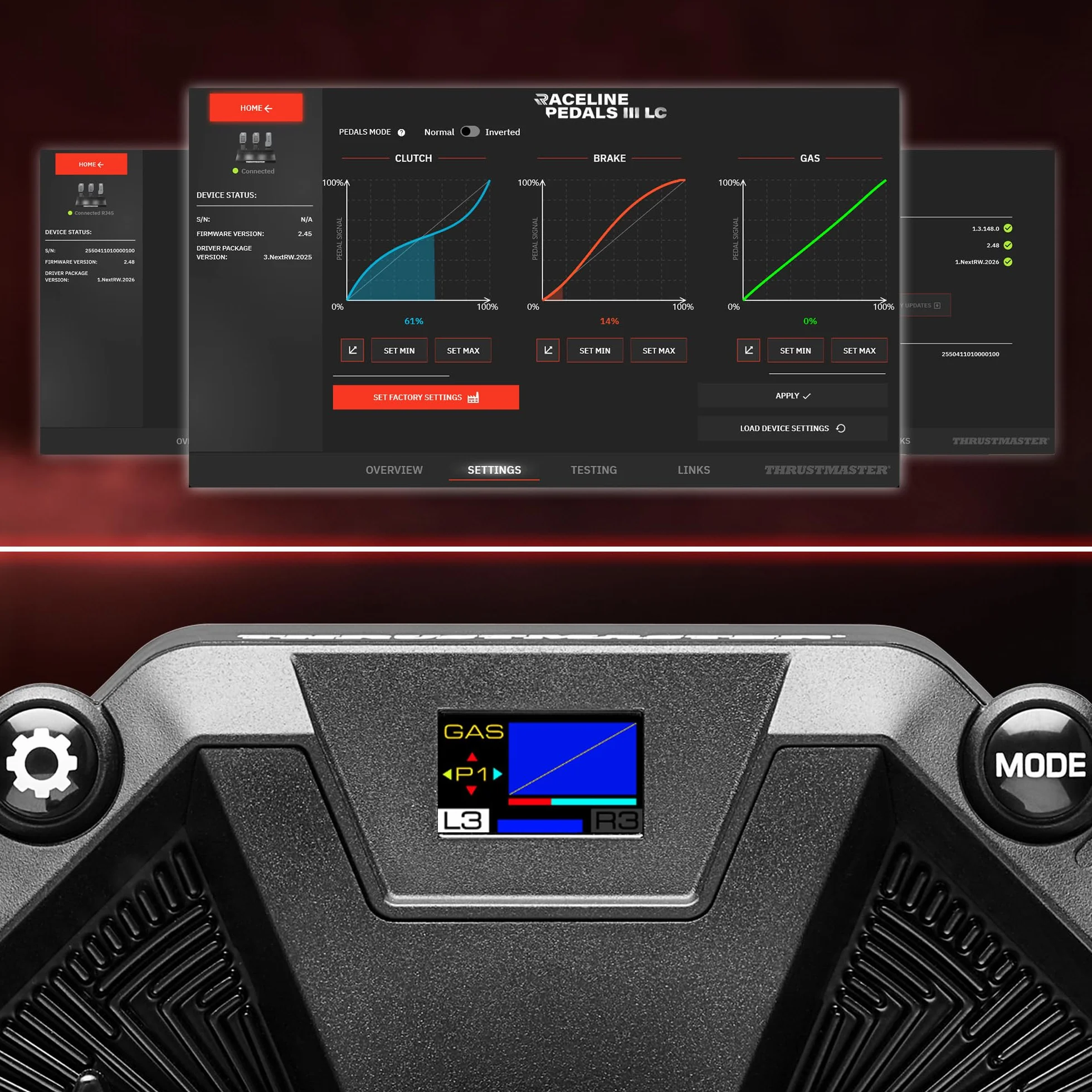 Thrustmaster Raceline LC Upgrade — Pedał Hamulca Typu Load Cell o Obciążalności 100 kg, Rozszerzenie Zestawu Pedałów Raceline Pedals LTE do Symulacji Wyścigowych — PS5, PS4, Xbox Series, Xbox One, PC