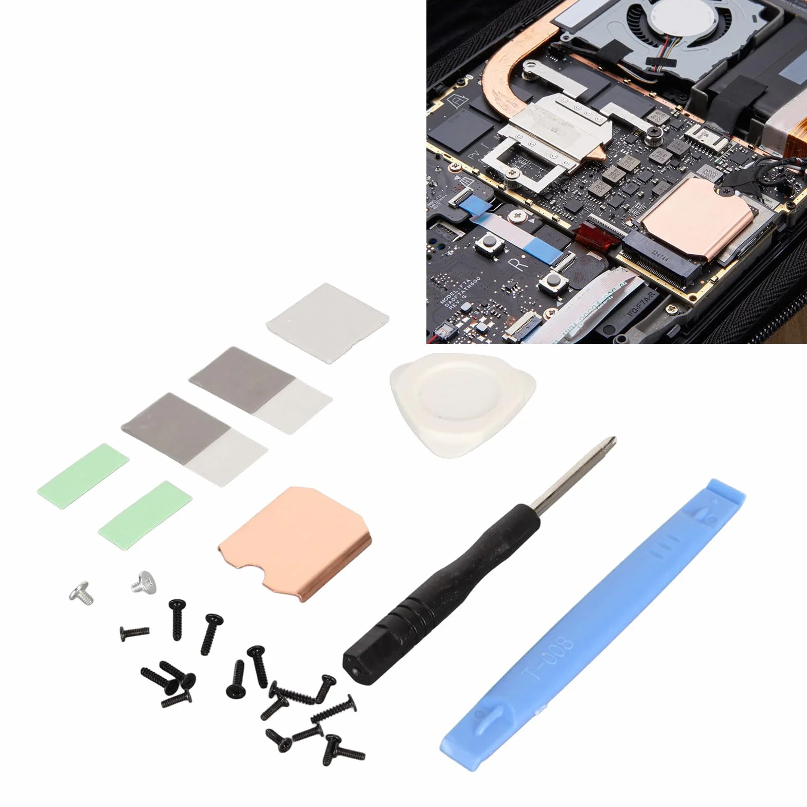 do Radiatora SSD Steam Deck Podkładka Termiczna, M.2 2230 NVME SSD Miedziany Radiator Chłodzący Pasta Termoprzewodząca, Tylna Pokrywa, Zamienniki Narzędzi do Otwierania Zestaw