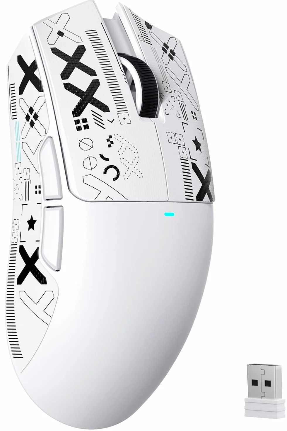 ATTACK SHARK X11SE Bezprzewodowa Mysz do Gier, 63g Superlekka z Czujnikiem PixArt PAW3311, 22000 DPI, Trzy Tryby BT/2,4 GHz/Przewodowy, 1000Hz, 300mAh, Dual Controller, do PC/XBOX/Mac (Biały z taśmą)