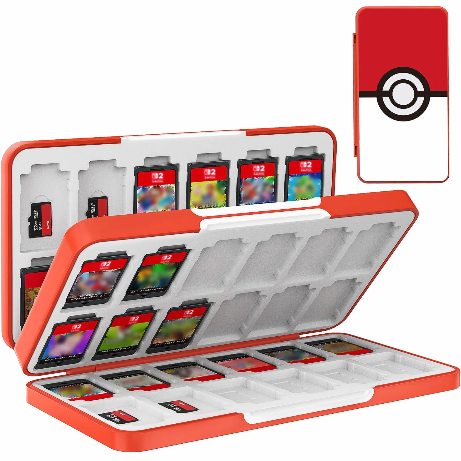 TiMOVO Game Card Case for Nintendo Switch 2/Switch OLED/lite, Compact & Portable Storage Holder Cartridge with 48 Game Card Slots and 24 Micro SD Cards Slots, Circle