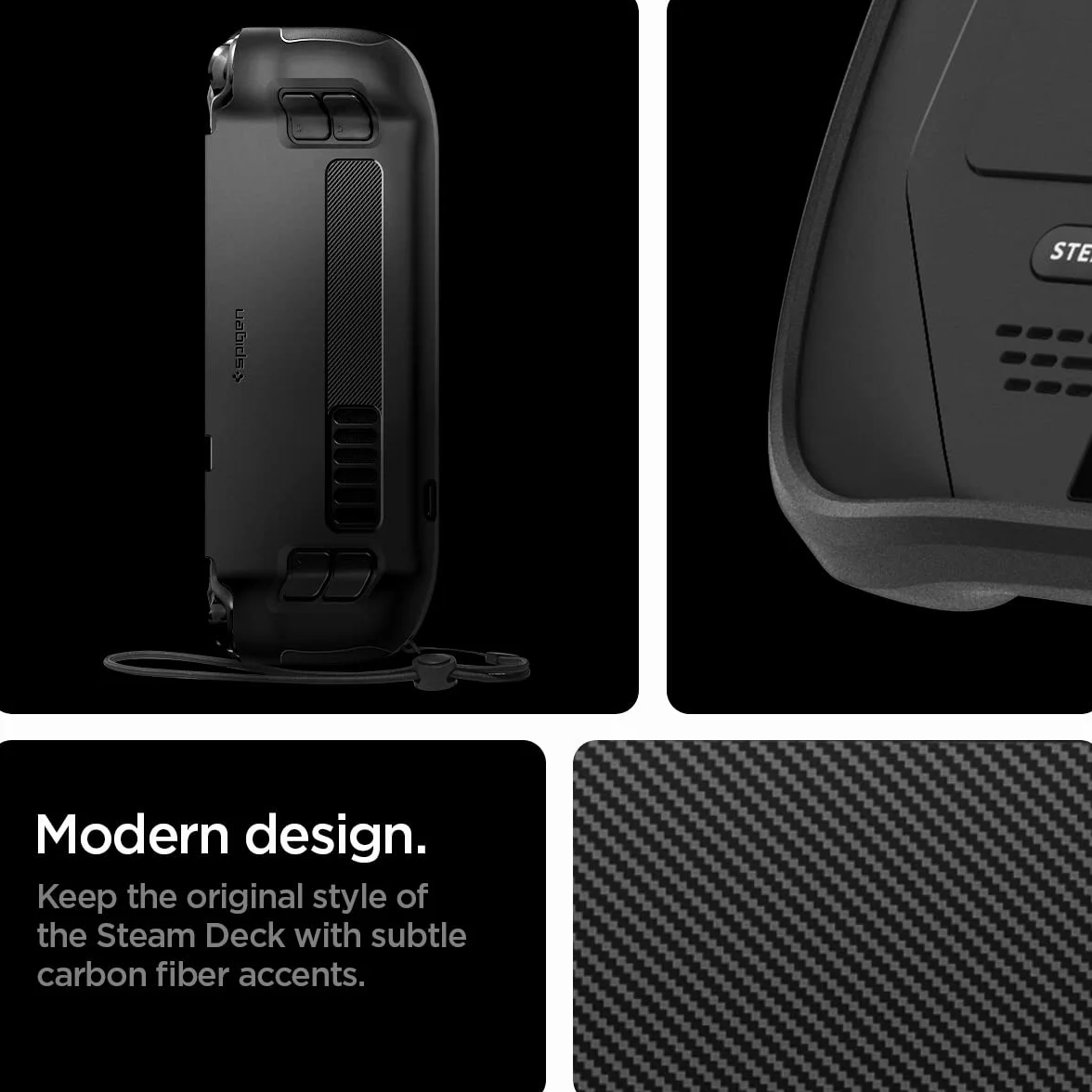 Spigen Wytrzymałe etui pancerne kompatybilne z Steam Deck LCD (2022) / Steam Deck OLED (2023) - czarny matowy