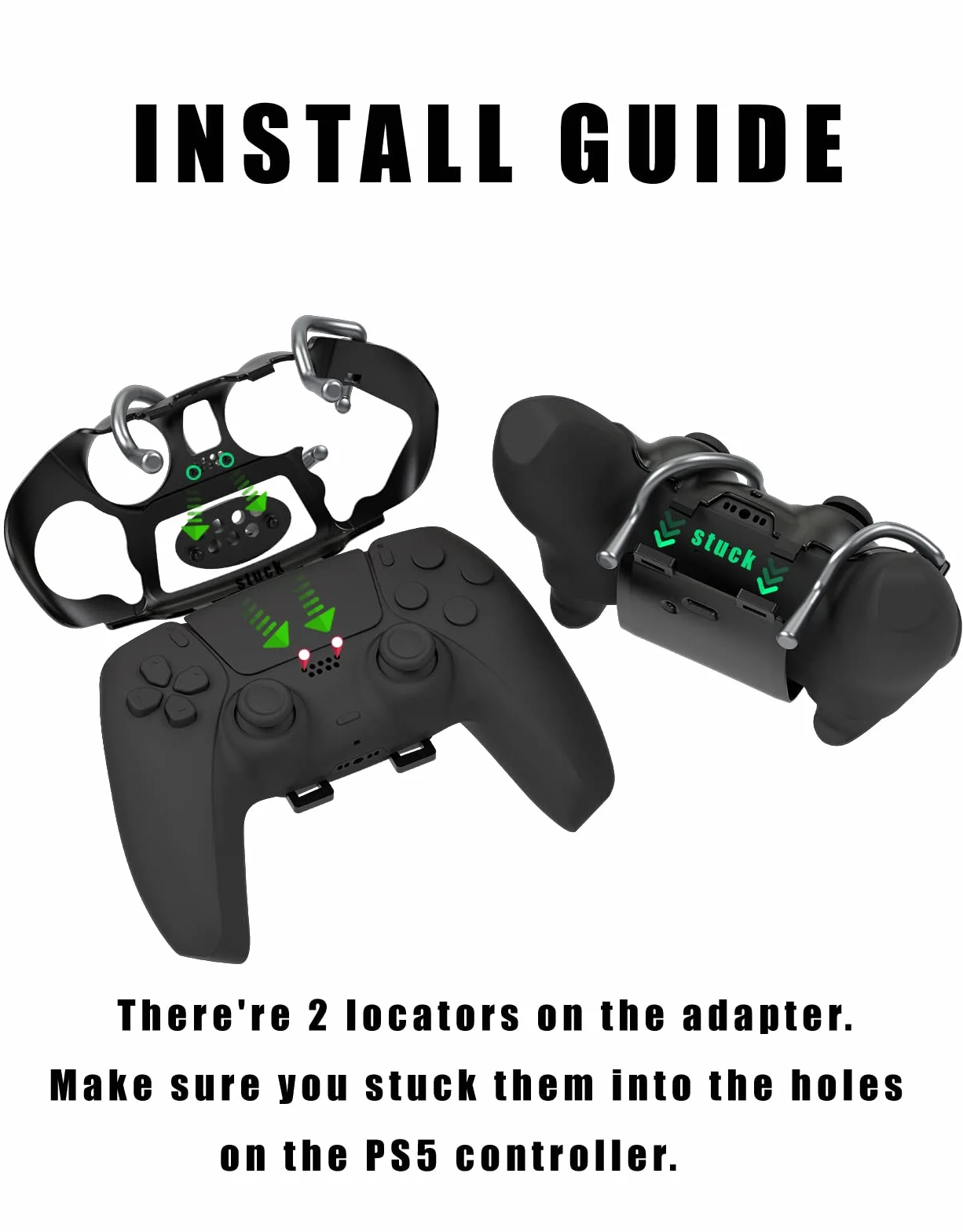 EXknight Leverback V2 PS5 Paddles, Mocowany Przycisk Tylni dla PS5 Controller | Pasuje do Joysticka Nasadki (Czarny)