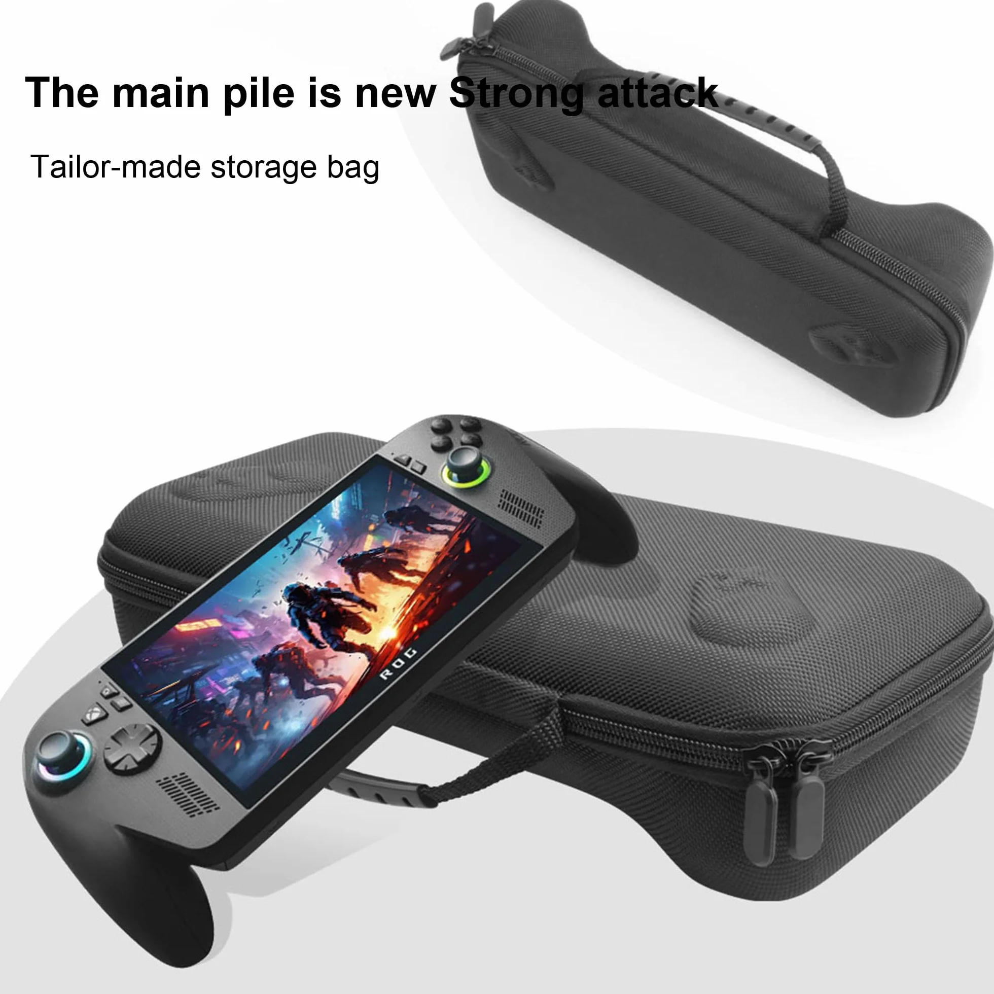 Fitudoos Etui do przenoszenia, kompatybilne z ROG Xbox Ally/ROG Xbox Ally X, etui ochronne Switch 2, odporne na wstrząsy, stylowe i trwałe, etui na rękę, przyjazna w podróży - czarna