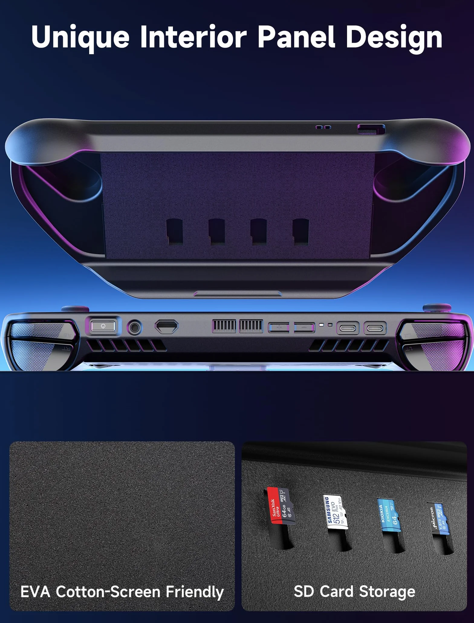 JSAUX ModCase do ROG Ally X z odpinaną przednią obudową, etui ochronne, metalowy uchwyt i pasek do akcesoriów PowerBank, kompatybilne z ASUS ROG Ally X, akcesoria, zestaw podstawowy - PC0111 (czarne),