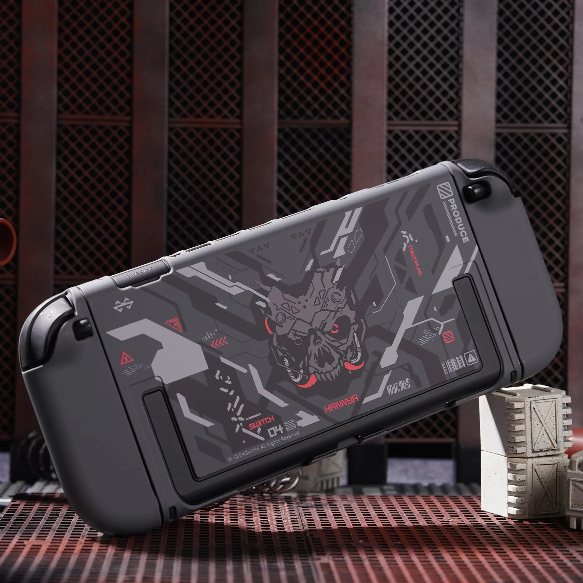 GeekShare Etui ochronne kompatybilne z Switch 2, dokowane etui z kreskówki kompatybilne z Switch 2, odporne na zarysowania i uderzenia wzornictwo – Cyber-Mech