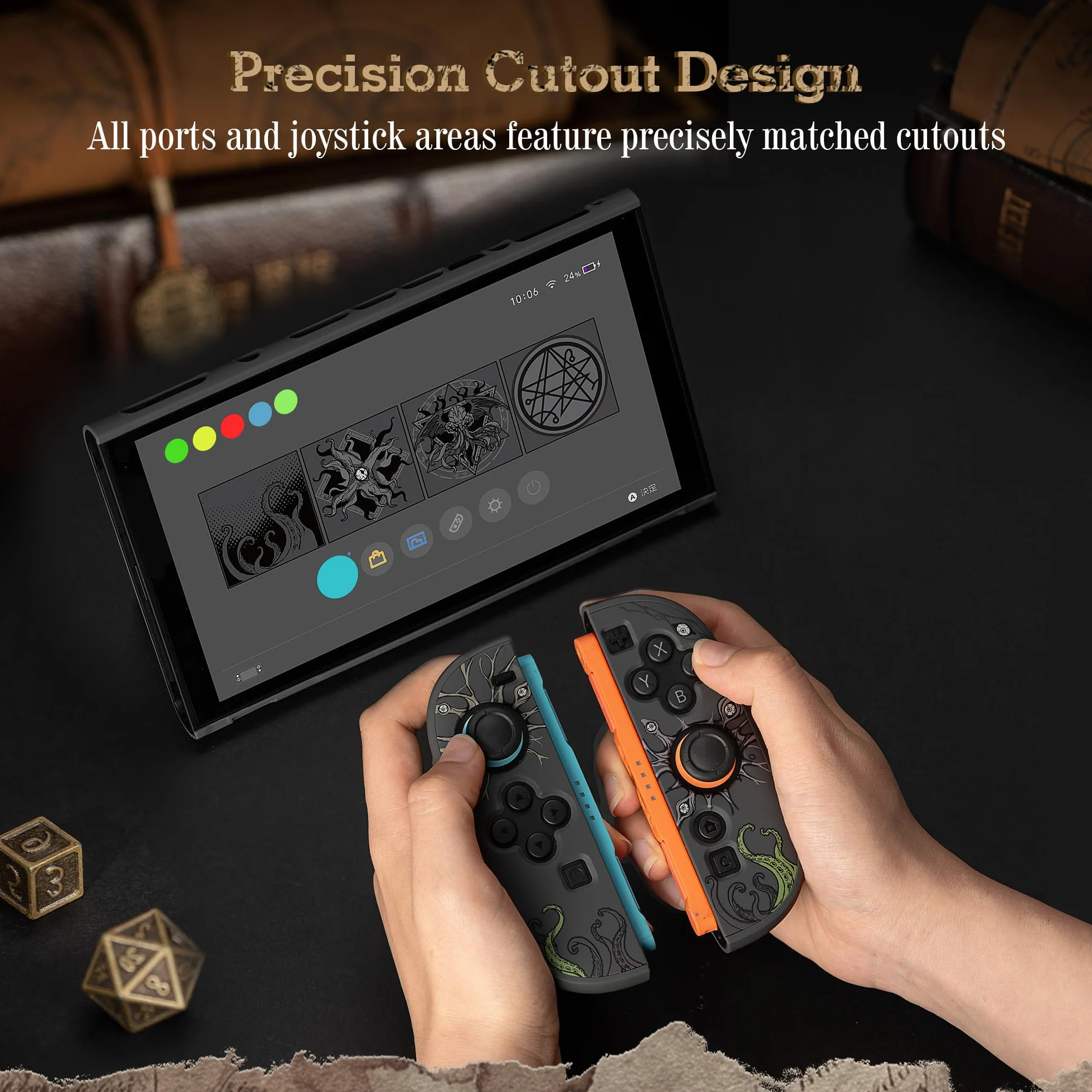 GeekShare Twarde etui ochronne kompatybilne z Switch 2, Kawaii Cartoon Switch 2, kompatybilne z dokowaniem, odporne na zarysowania i uderzenia designerskie etui — Cthulhu