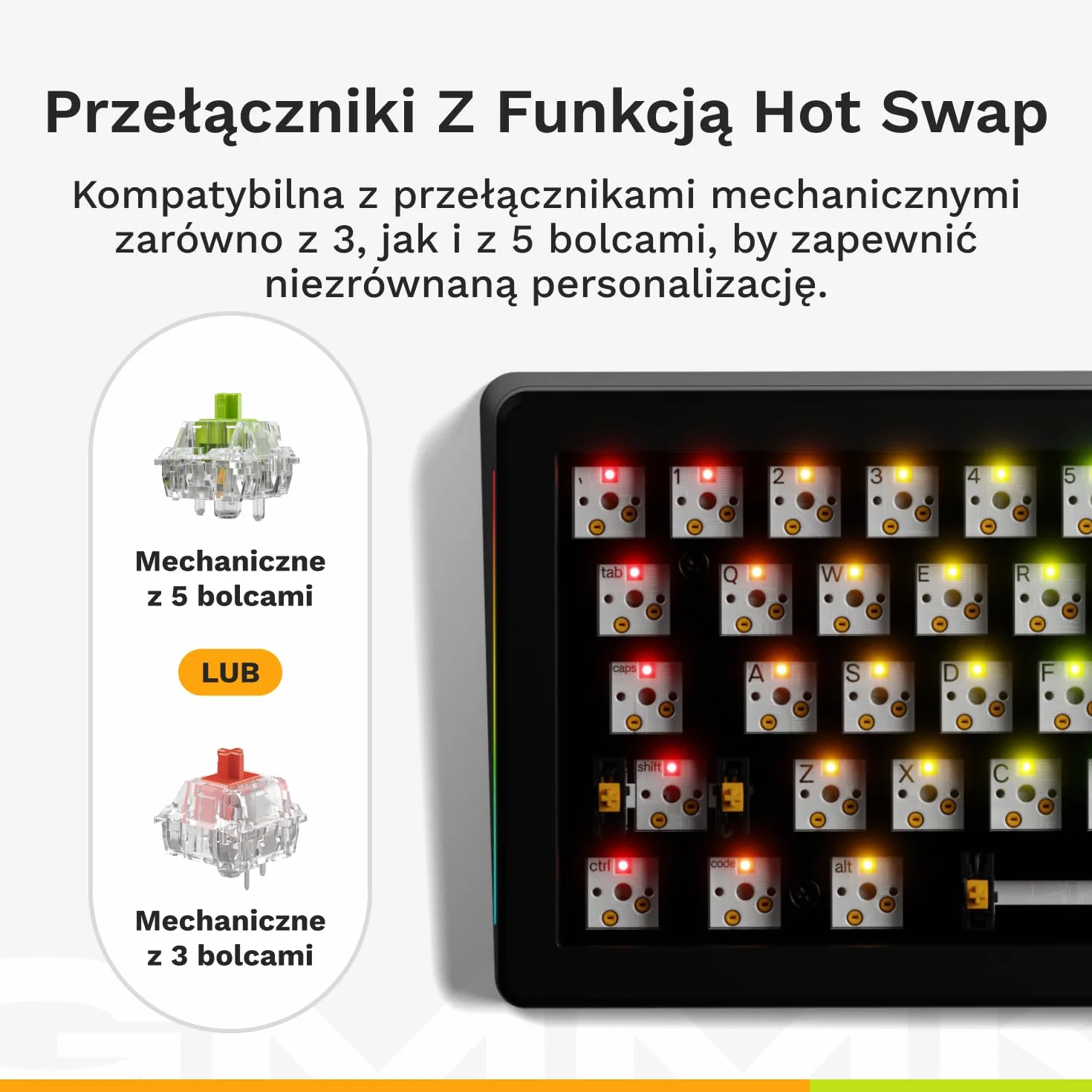 Glorious Gaming - GMMK 3 Barebones: klawiatura z gałką, 75% klawiatura mechaniczna, system uszczelek, przełączniki MX z 5 bolcami z hot swap, pianka dźwiękochłonna, aluminiowy czytnik, ANSI - Czarna