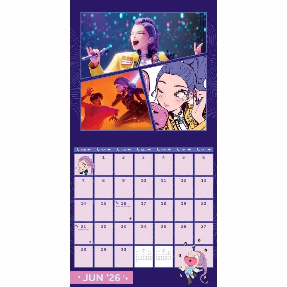 KPOP Demon Hunters 2026 Square Calendar