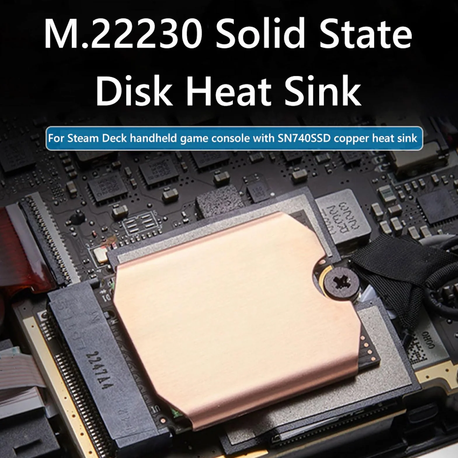 do Radiatora SSD Steam Deck Podkładka Termiczna, M.2 2230 NVME SSD Miedziany Radiator Chłodzący Pasta Termoprzewodząca, Tylna Pokrywa, Zamienniki Narzędzi do Otwierania Zestaw