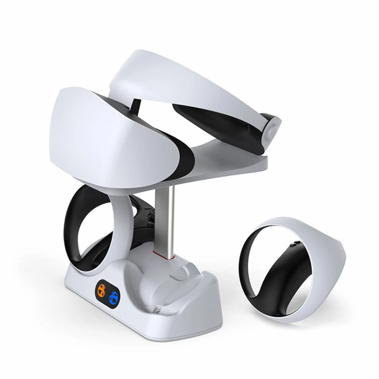 Wielofunkcyjna stacja dokująca ładująca z oświetleniem wyświetlaczowym do uchwytów PlayStation VR2 Sense, podstawa ładowarki kontrolera VR z zamontowanym stojakiem na słuchawki VR do PS VR2