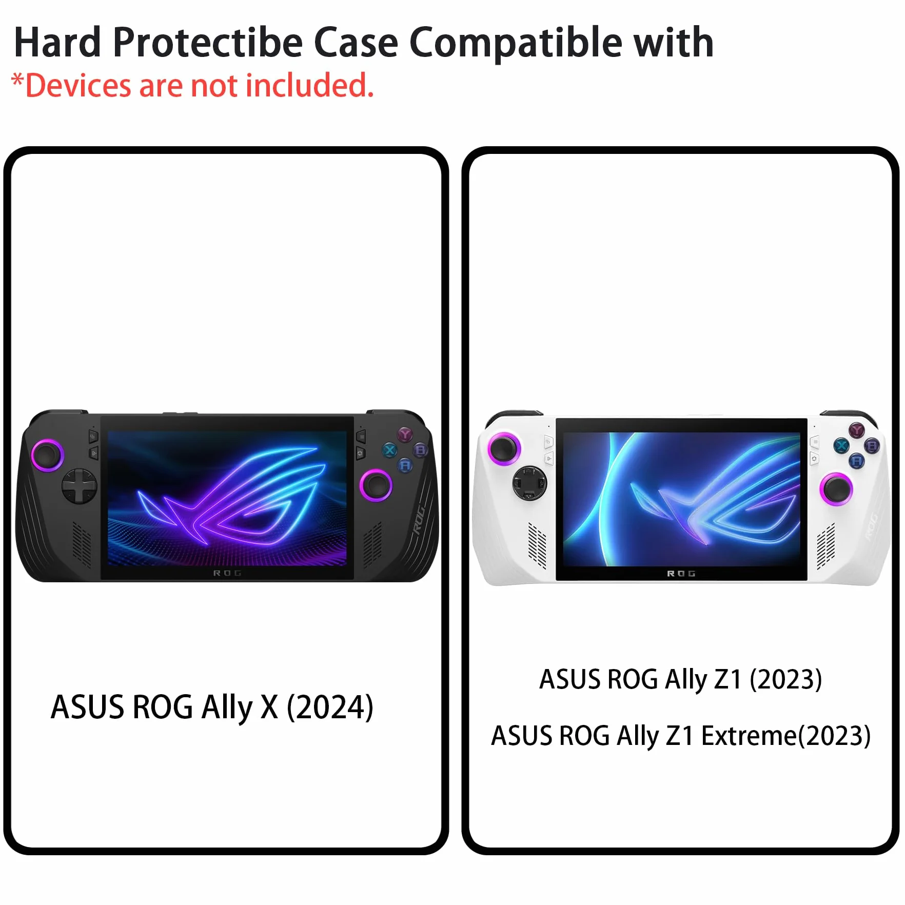 co2CREA Etui podróżne do konsoli do gier ASUS ROG Ally/ASUS ROG Ally X 2024, Czarny, For ROG Ally X 2024, Nowoczesny