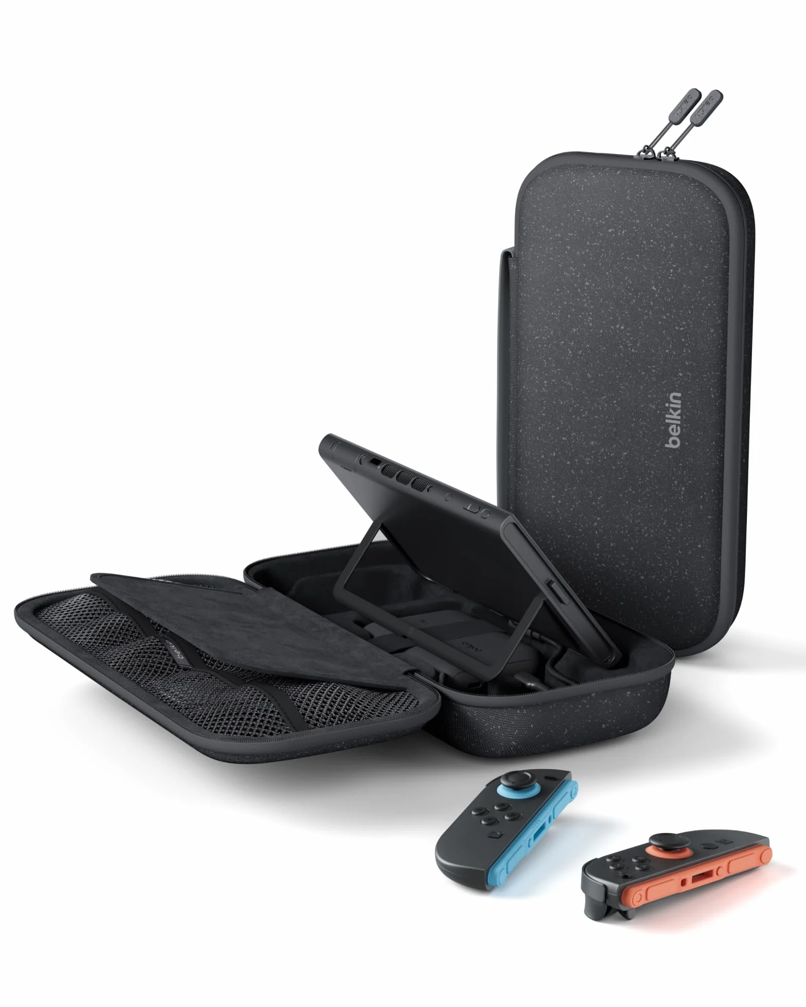 Belkin etui ładujące do Nintendo Switch 2 dla graczy z powerbankiem 10 000 mAh i wyświetlaczem LCD, ładowarka 20 W do szybkiego ładowania konsoli Nintendo Switch, uchwyt na AirTag i gry – Antracyt