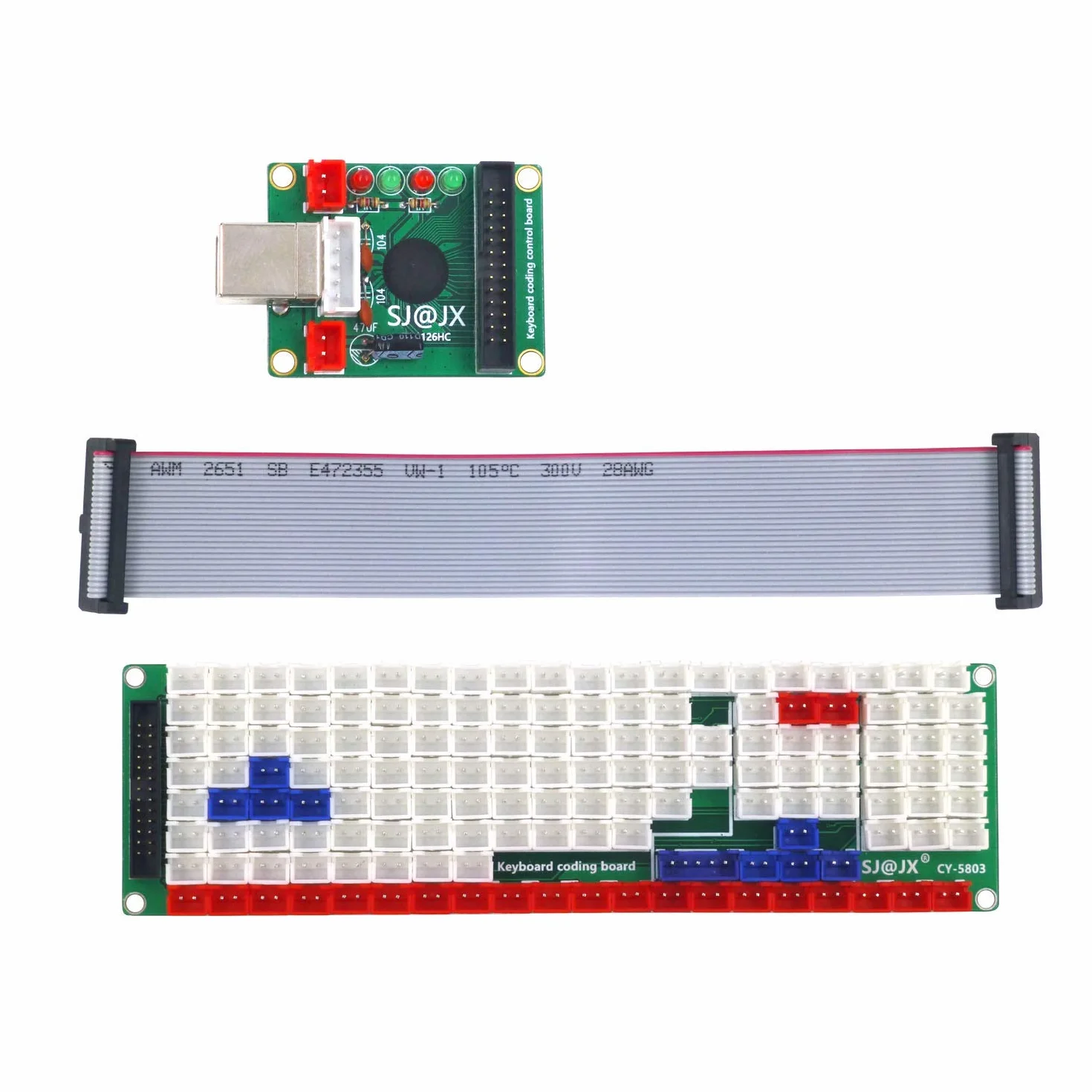SJ@JX Development Keyboard Encoder Board Game Controller DIY LED Keyboard Development Board Media Music USB Encoder 104 Keys Arcade DIY Kit