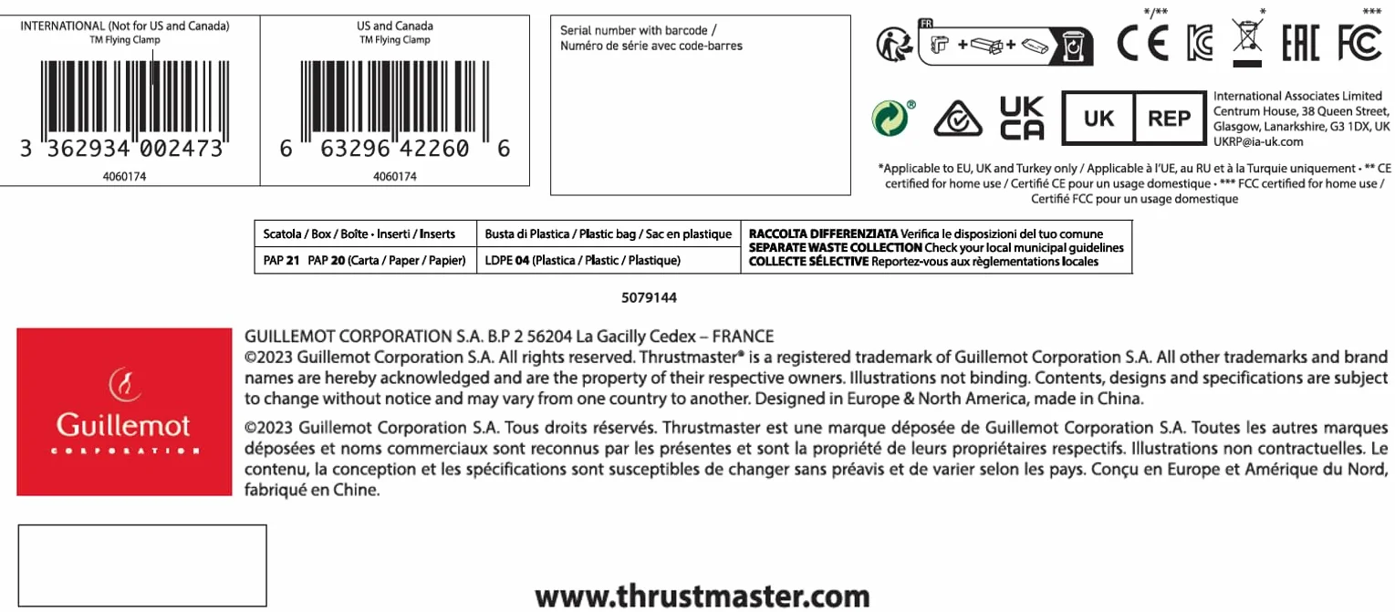 Thrustmaster TM Flying Clamp — w pełni metalowy zacisk do biurek i stołów przeznaczony do używania z akcesoriami PC