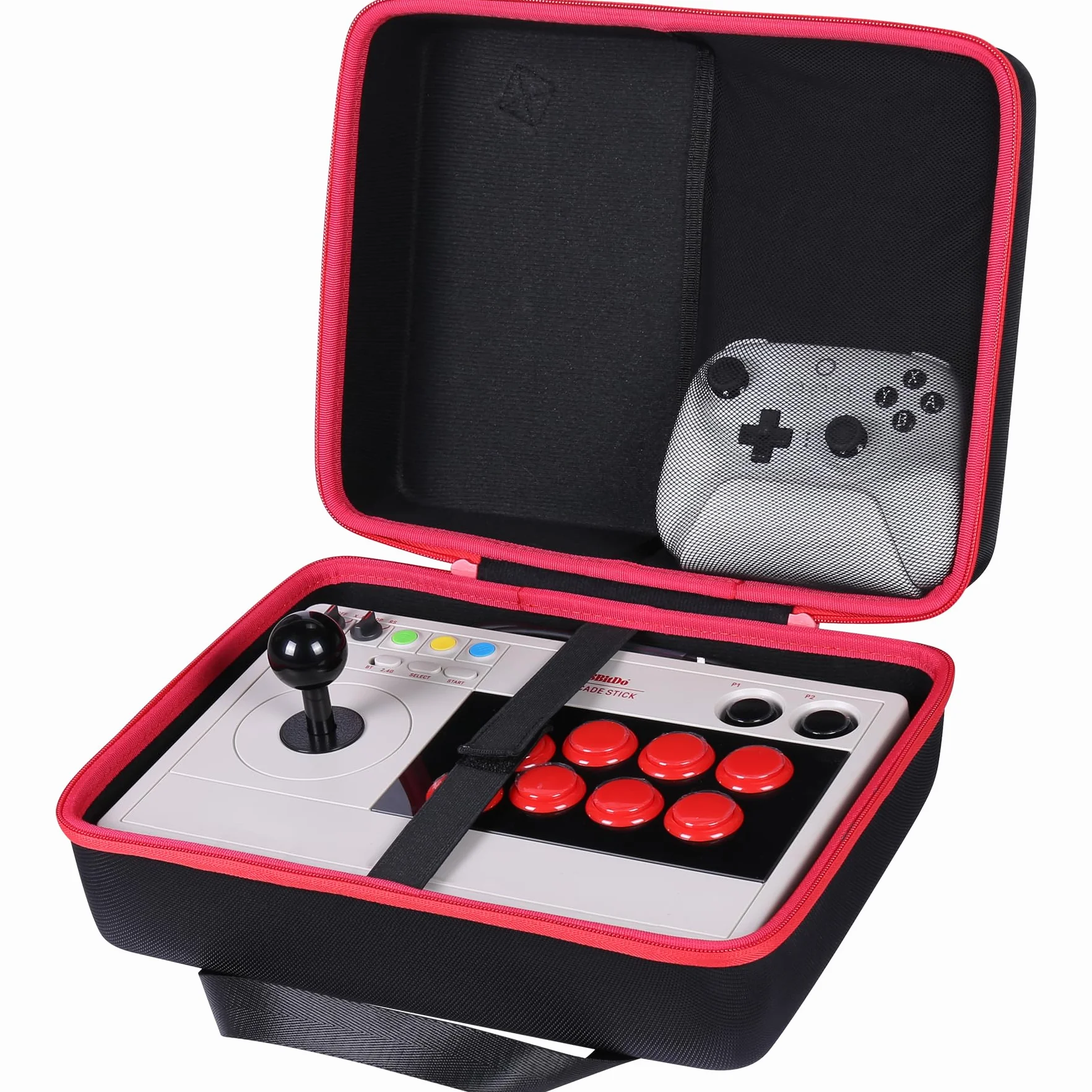 co2CREA Twardy przenośny pokrowiec podróżny do 8Bitdo Arcade Stick do Nintendo Switch i Windows 10, Xbox Series i PC, tylko torba, czarny